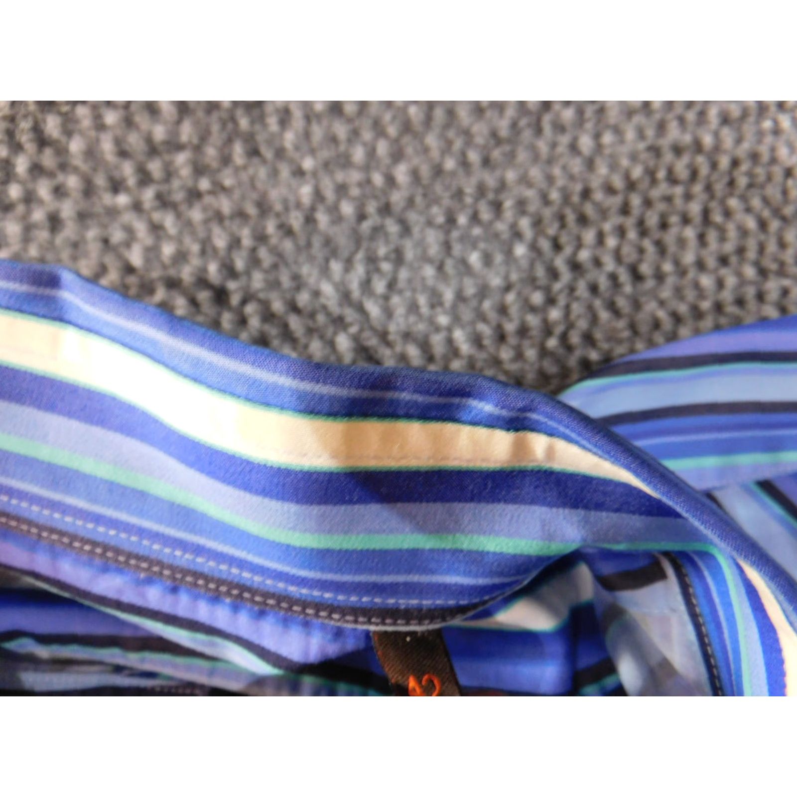 Etro **ETRO Men's Classic Button-Down Blue Striped Shirt Regular Fit** User: ETRO Men's Classic Button-Down Blue Striped Shirt Regular Fit Size 42R - 6 Thumbnail