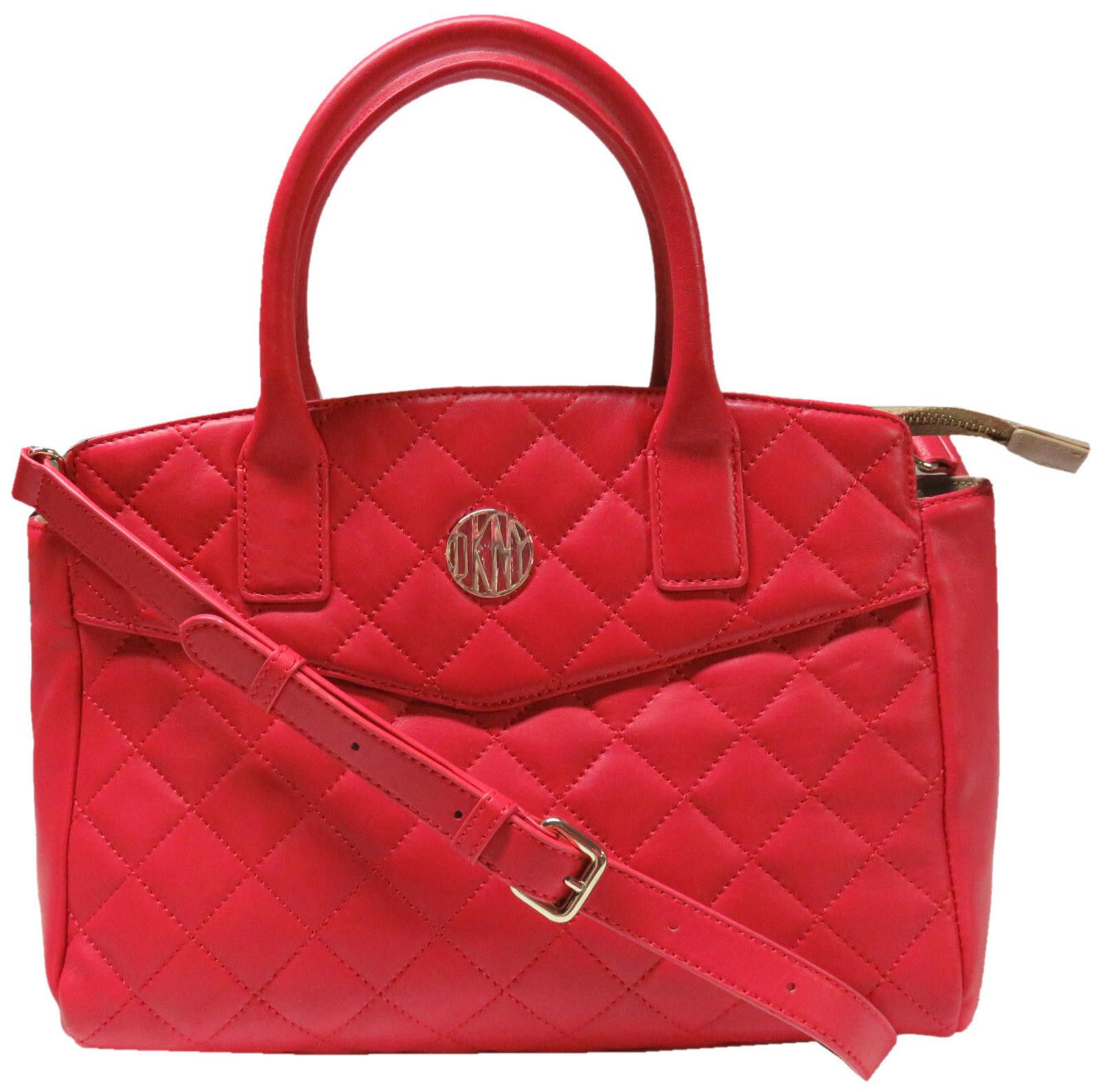 Dkny Gansevoort Quilted Lamb Nappa Leather Purse Satchel in Red, Women's