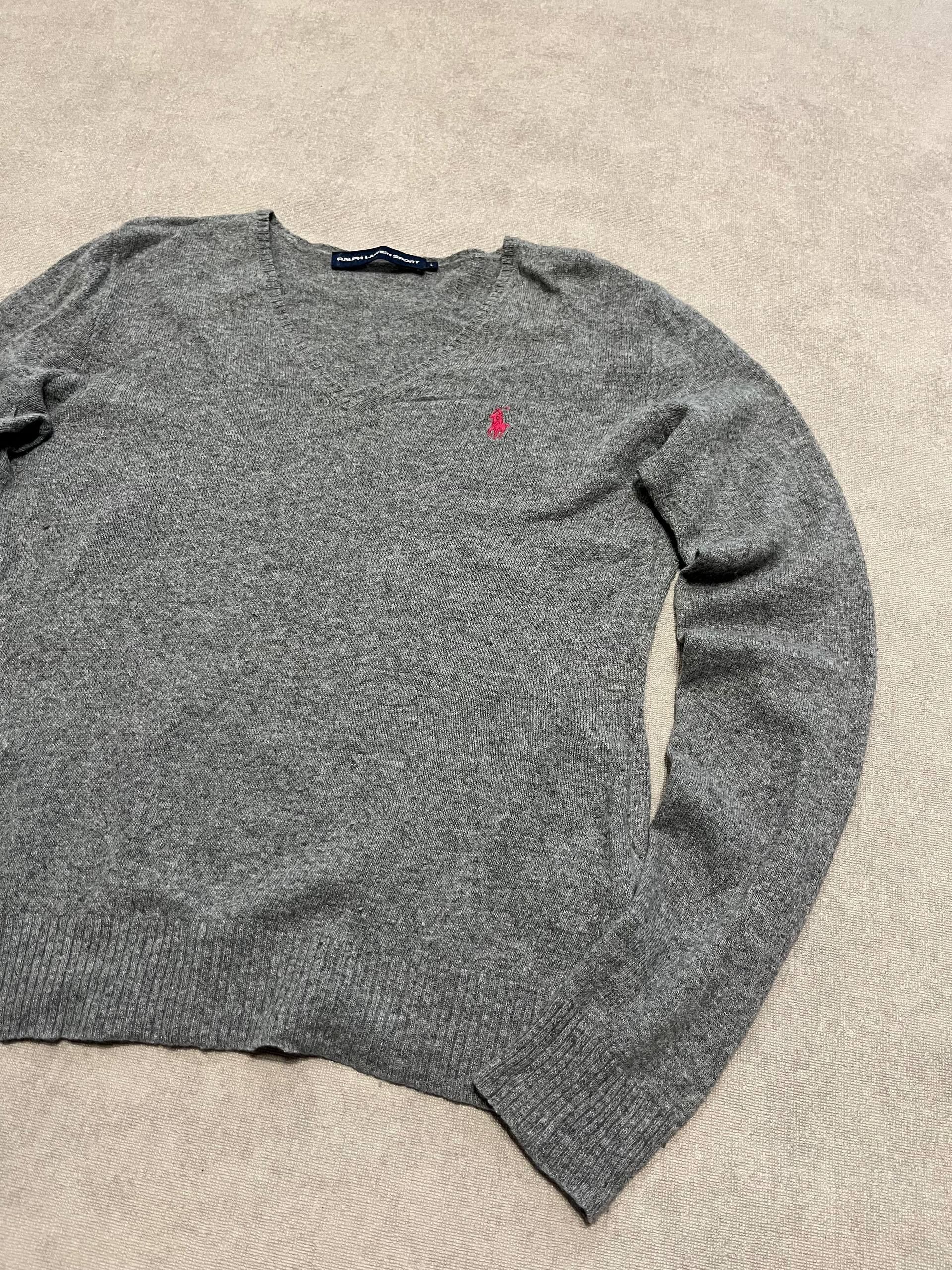 Polo Ralph Lauren Polo Ralph Lauren V - Neck Cable Knit Wool Sweater Women`s Size L / US 10 / IT 46 - 3 Thumbnail