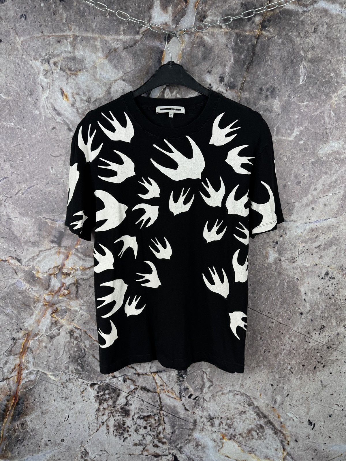Alexander McQueen McQ Alexander McQueen Swallow Print T-Shirt Black White Size US M / EU 48-50 / 2 - 1 Thumbnail