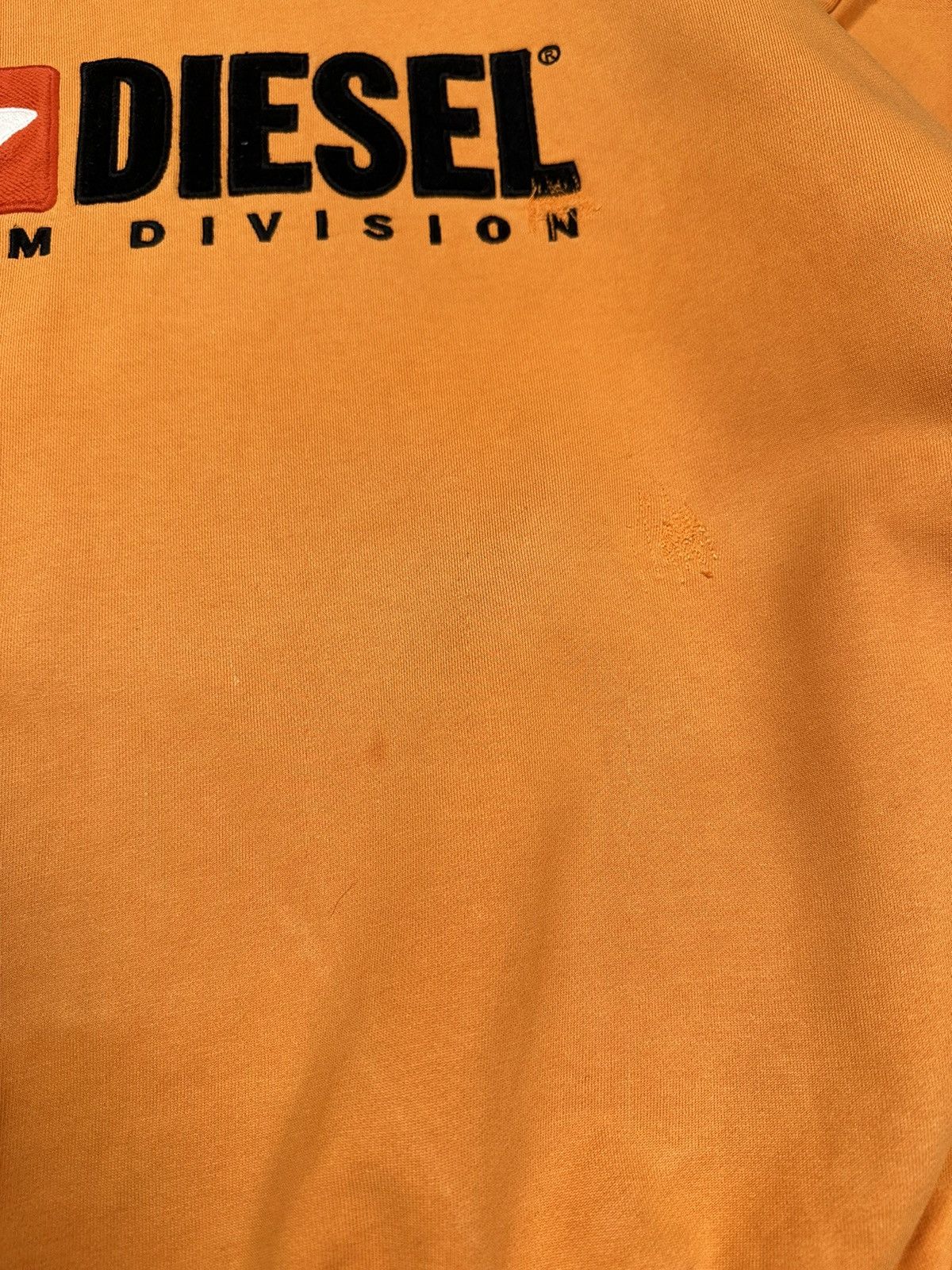 Diesel × Vintage Vintage Diesel Big Logo Reworked Boxy Orange Hoodie Size US L / EU 52-54 / 3 - 7 Thumbnail
