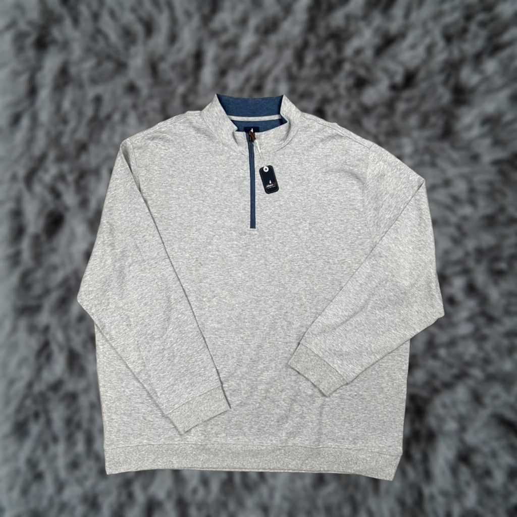 johnnie-O VINTAGE Johnnie-O Sully Light Gray Quarter Zip Pullover 4XB Mens Big & Tall Sweatshirt Pullover Gray 4XB 90s Size US XXL / EU 58 / 5 - 1 Thumbnail