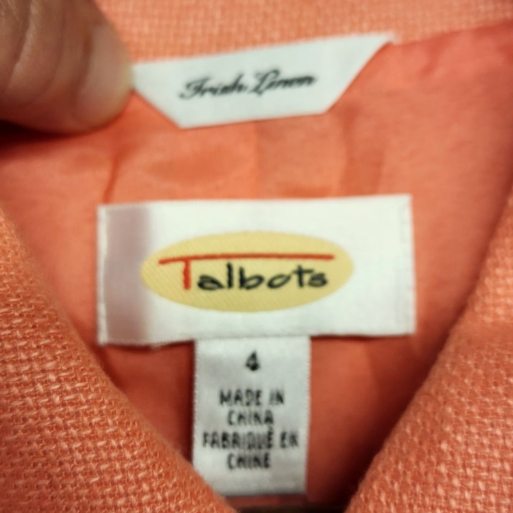 Talbots Talbots Irish Linen Womens Suit Jacket Skirt Set Coral Orange 2 Piece Size 4 2 4 2 Womens Preppy Size 28" / US 6 / IT 42 - 4 Thumbnail