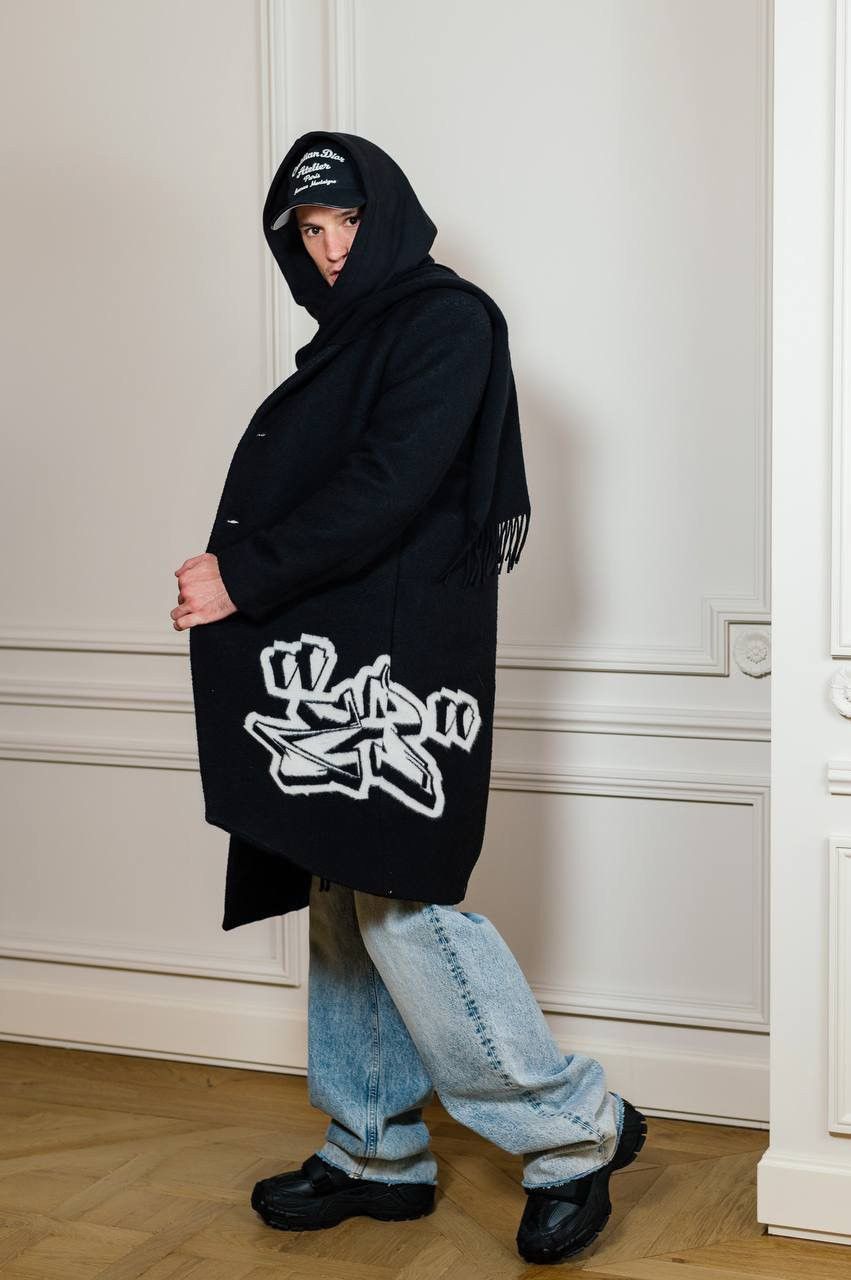 Off-White Off White Coat Wool Pattern Graffiti Size US M / EU 48-50 / 2 - 2 Thumbnail