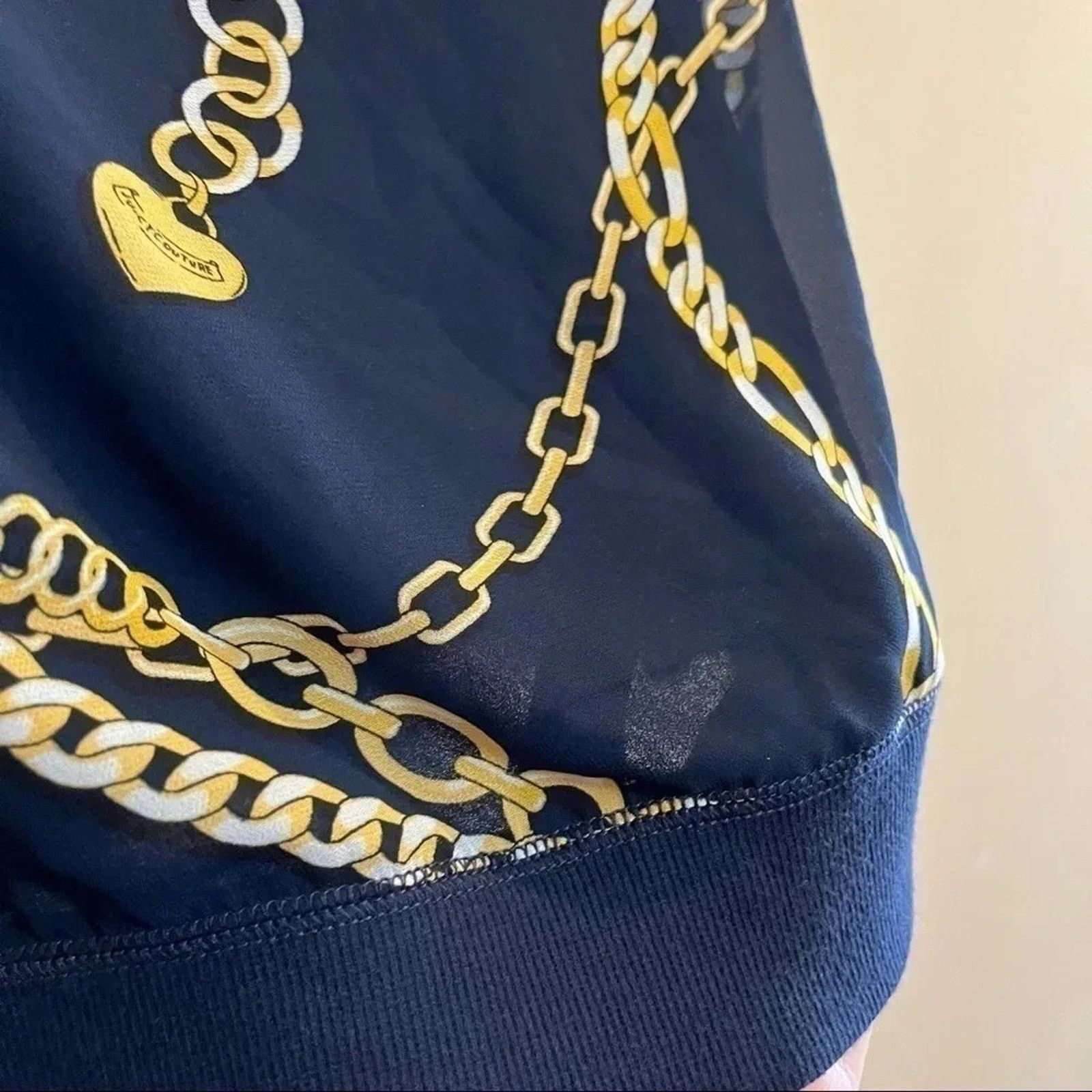 Juicy Couture Juicy Couture Navy Sheer Back Chains Long Sleeve Sweatshirt Size M / US 6-8 / IT 42-44 - 5 Thumbnail