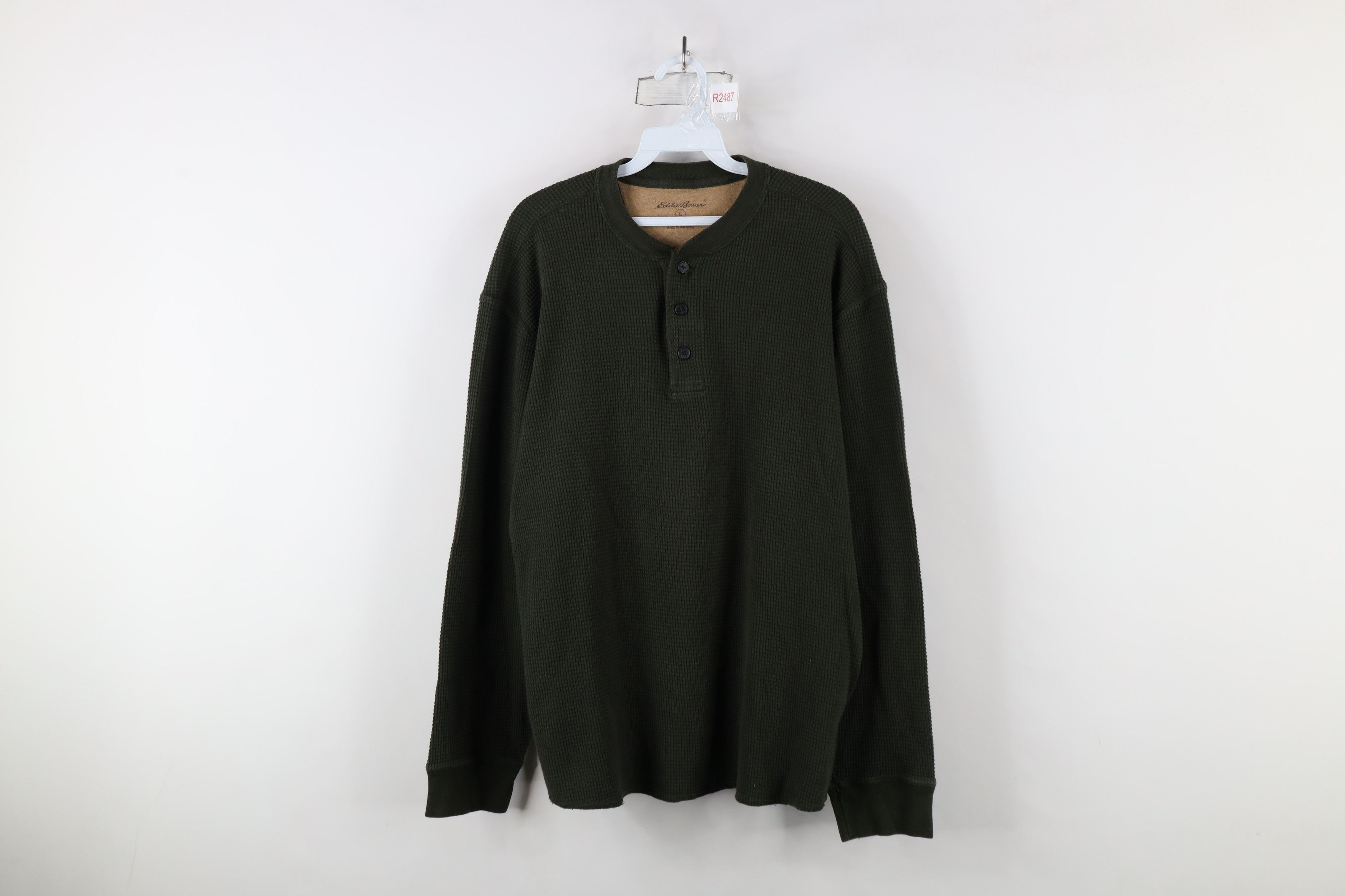 Eddie Bauer × Vintage Vintage 90s Eddie Bauer Waffle Knit Long Sleeve T-Shirt Size US L / EU 52-54 / 3 - 1 Thumbnail