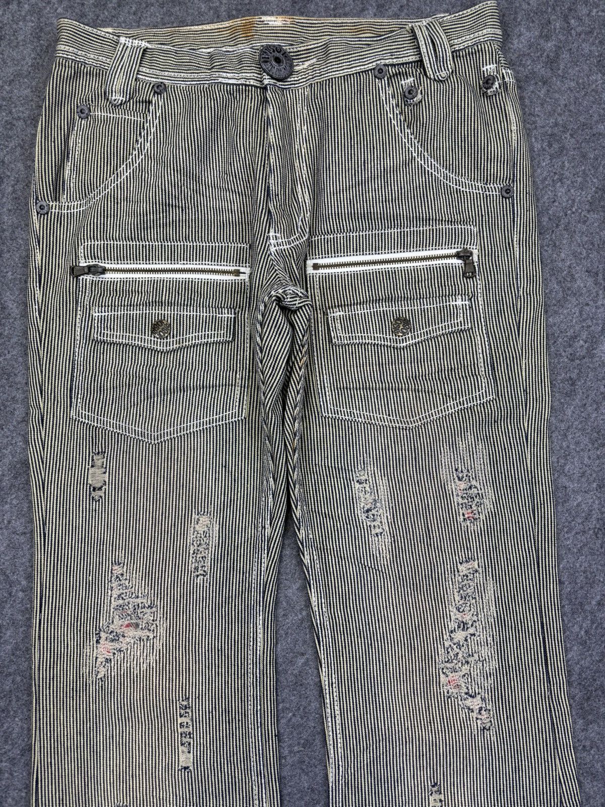 Seditionaries 💥Flare💥Risot Hickory Boro Distressed Multipocket Pant F719 Size US 31 - 3 Thumbnail