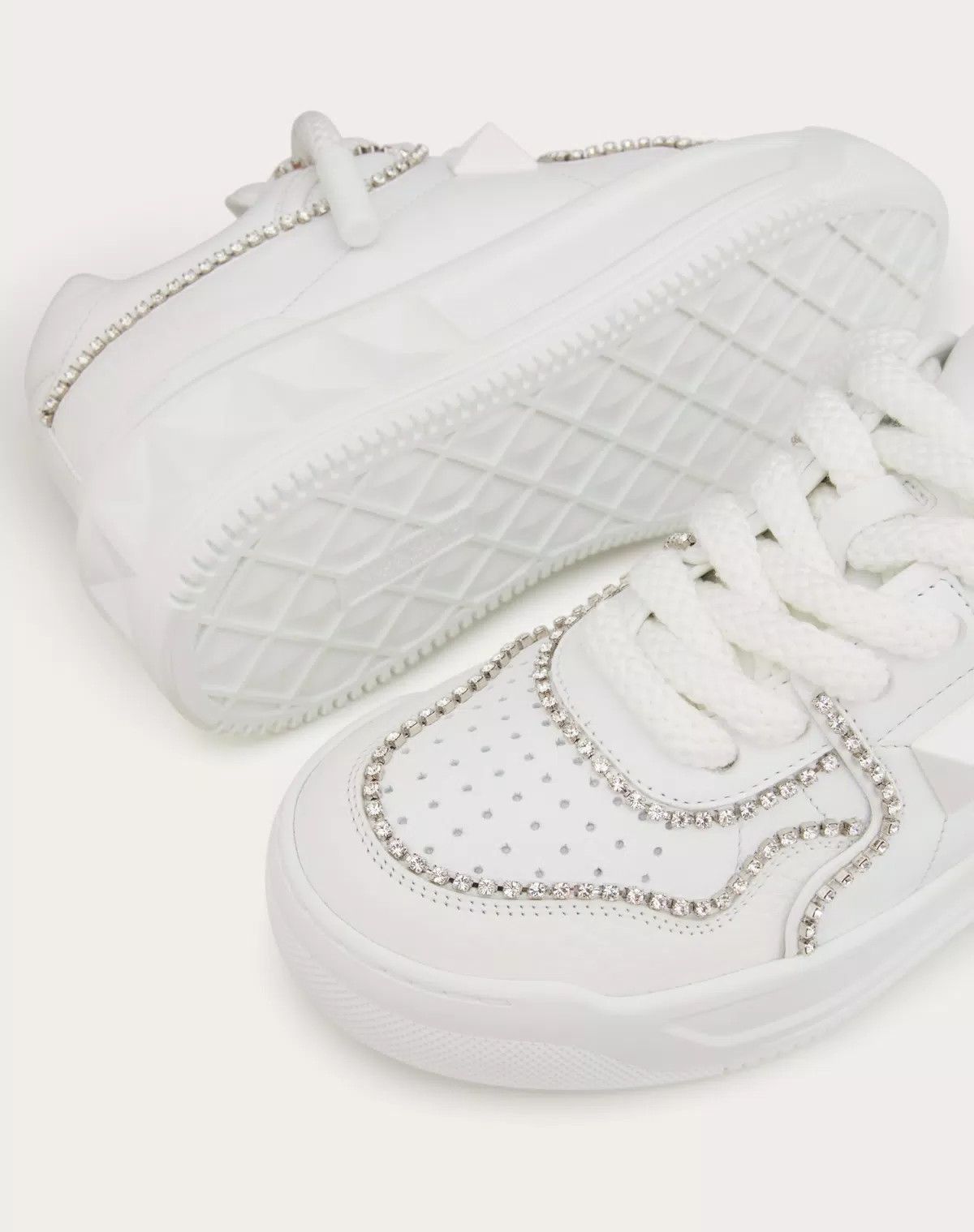 Valentino o1s1wg110426 One Stud XL Trainers in Nappa Leather Crystals Size US 6 / IT 36 - 5 Thumbnail