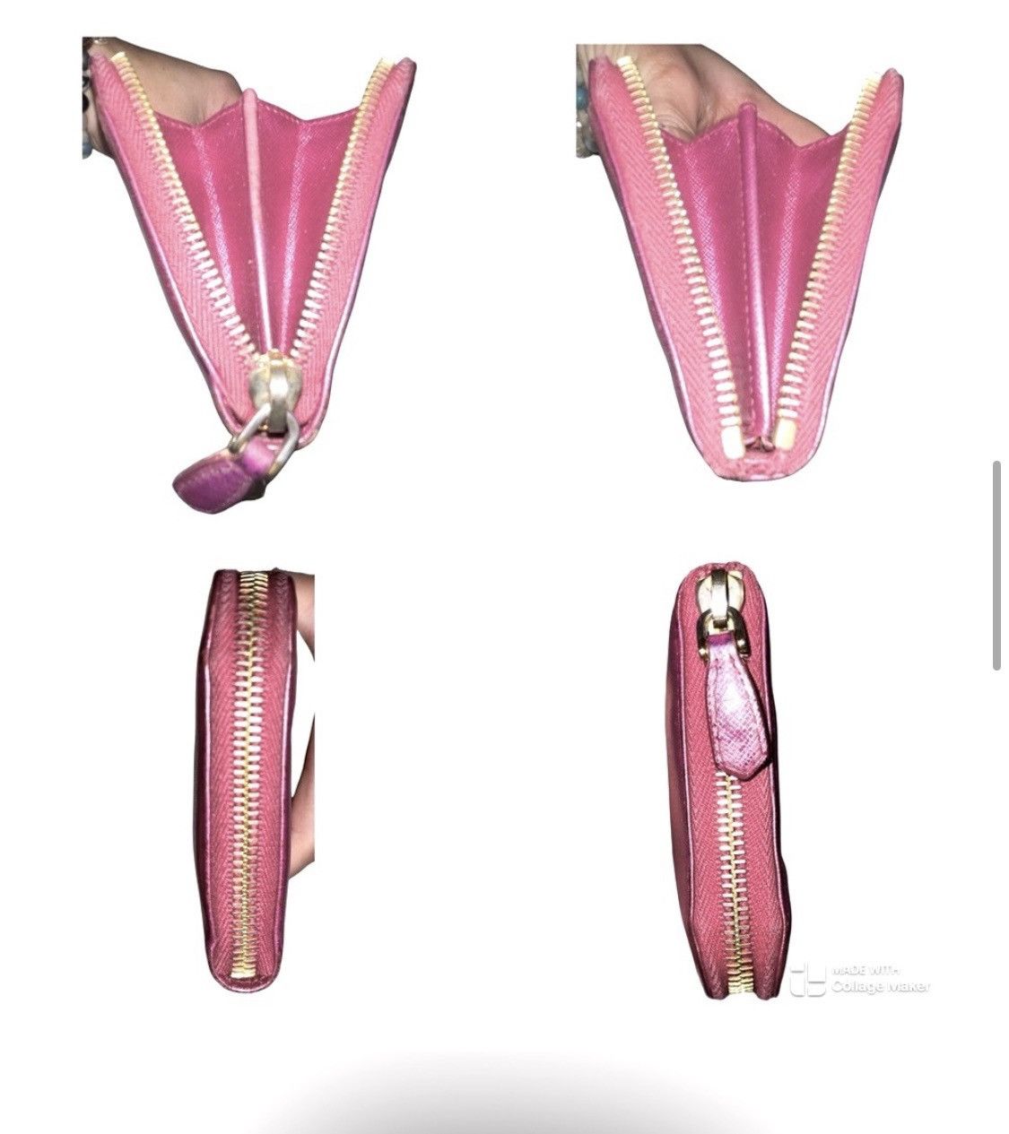 Prada **SOLD**Prada Pearlescent Pink Saffiano Leather Zip Wallet Size ONE SIZE - 7 Thumbnail