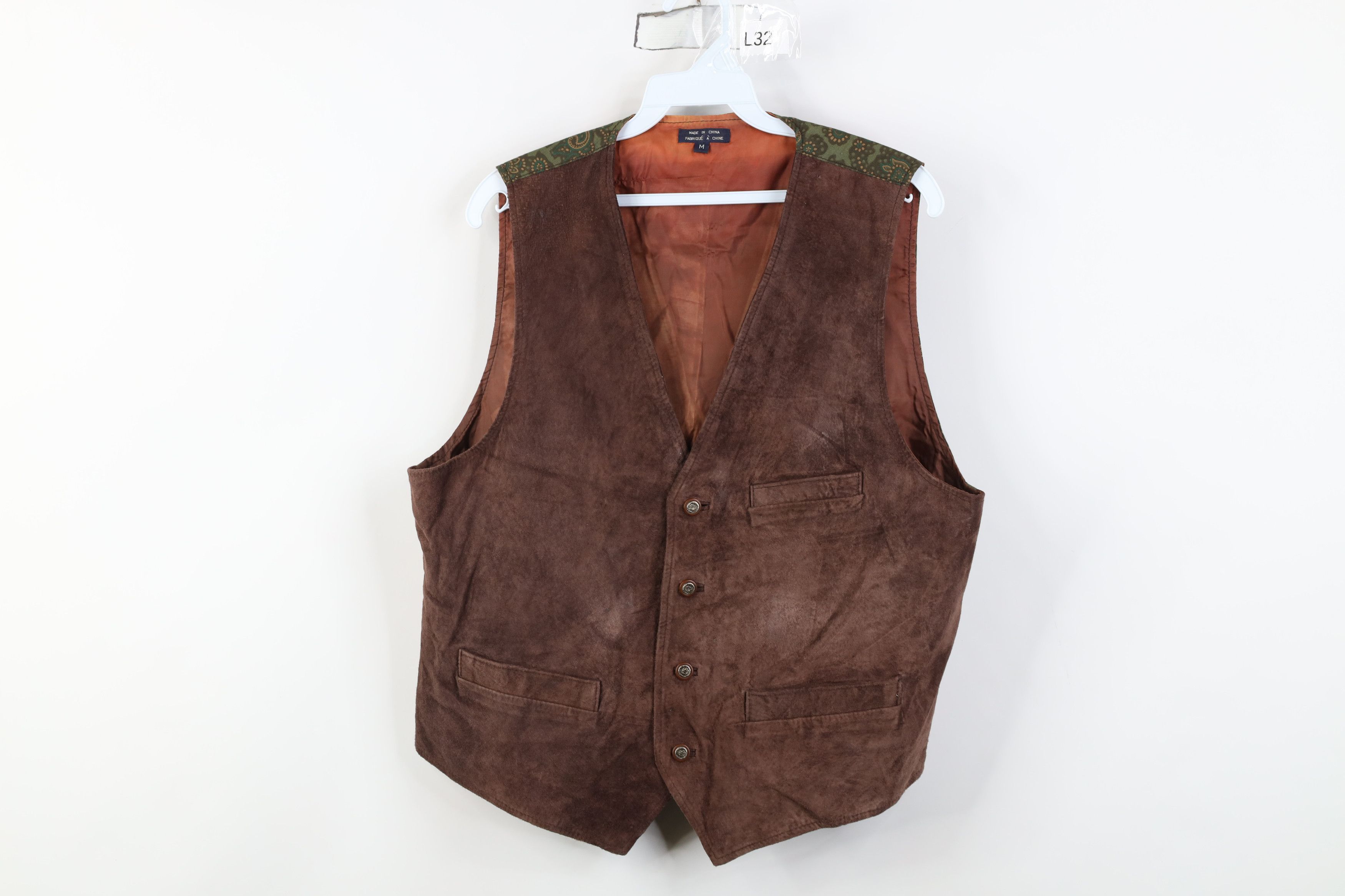 Vintage Vintage 90s Streetwear Buckle Back Suede Leather Vest Size US M / EU 48-50 / 2 - 1 Thumbnail