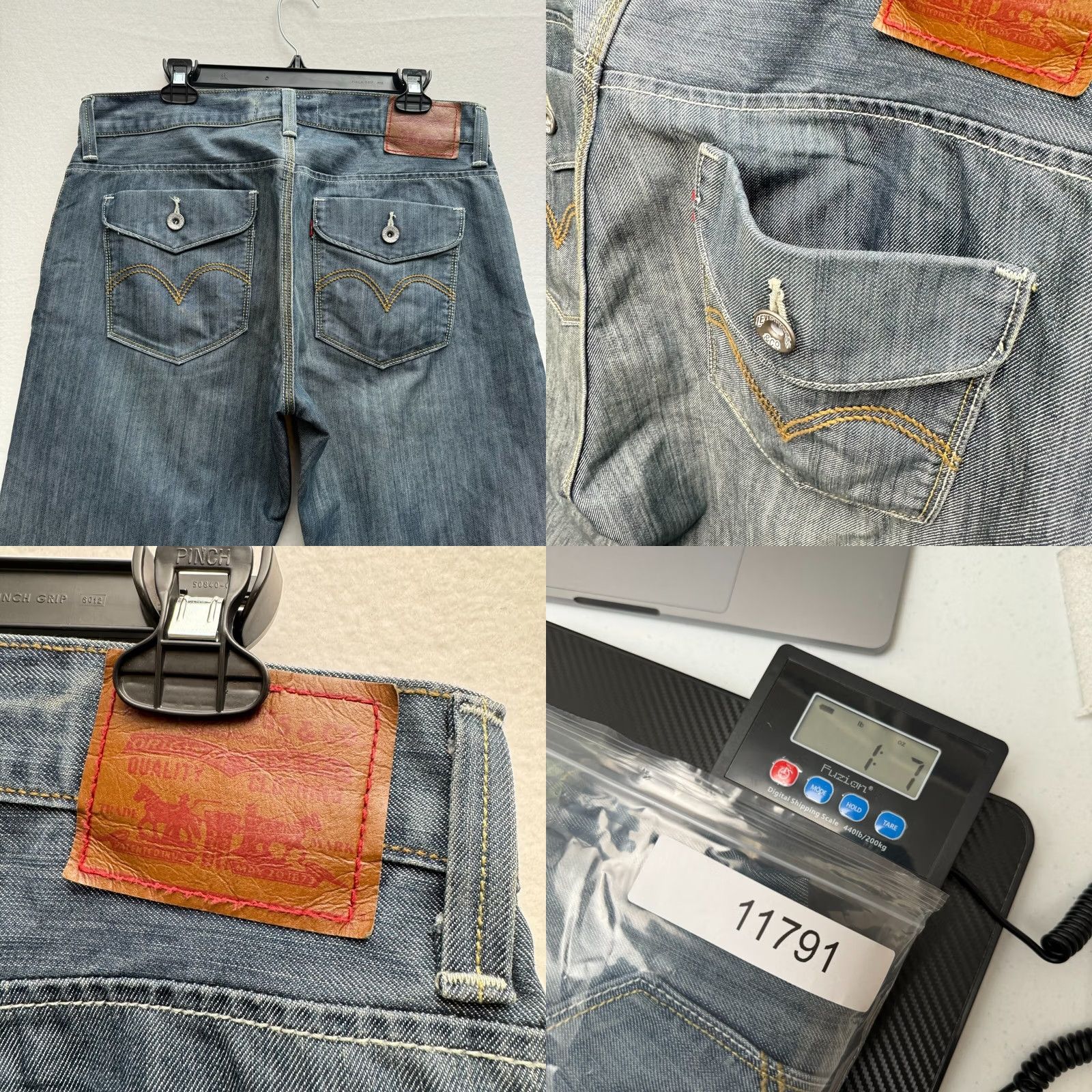 Levi's Levi's 514 Slim Straight Jeans 36x30 Denim Distressed 90s 00s Y2K Men Regular Blue Jeans Mens Size US 36 / EU 52 - 9 Thumbnail