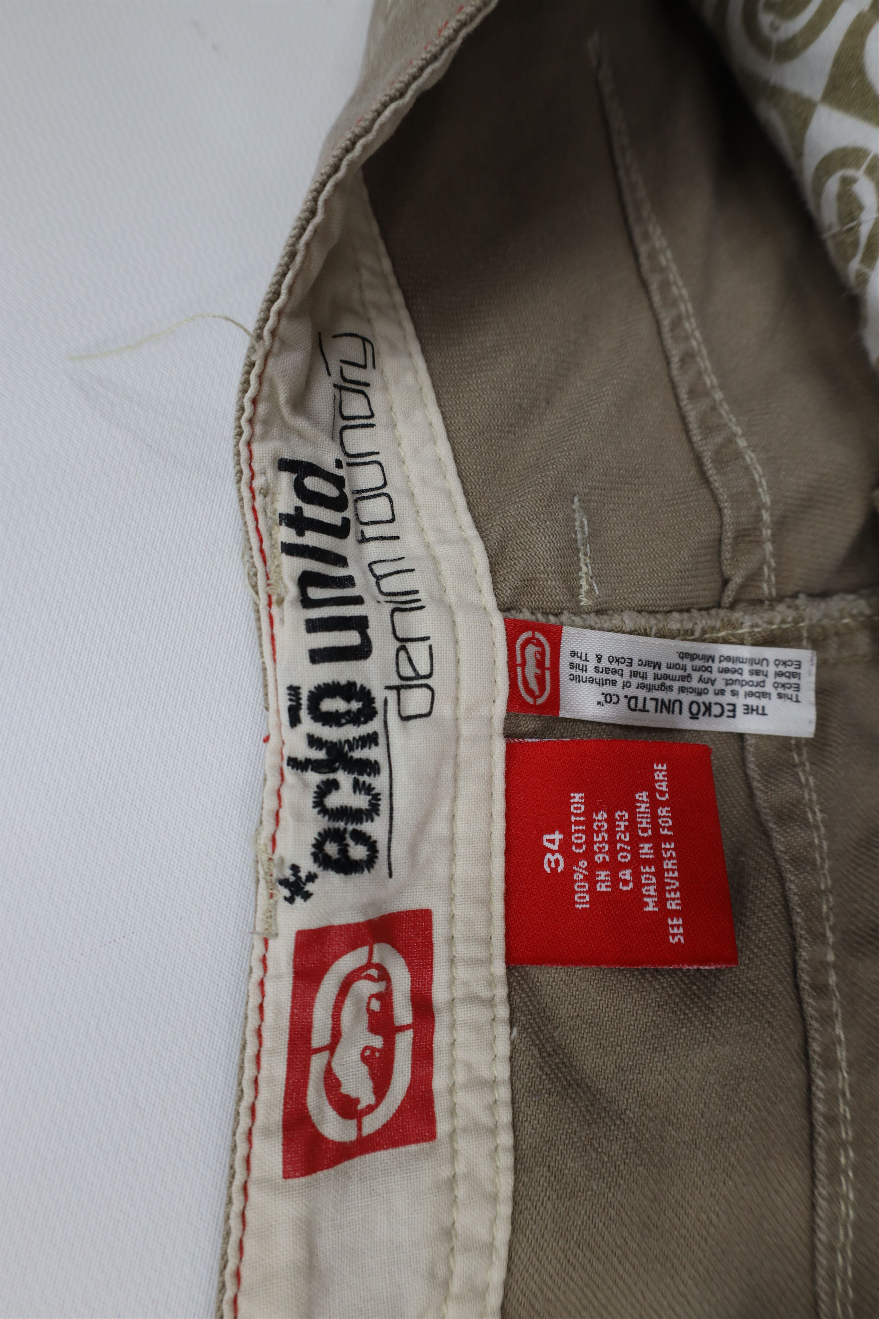 Ecko Unltd. Vintage 90s Y2K Ecko Hip Hop Military Style Shorts Beige Size US 34 / EU 50 - 9 Thumbnail
