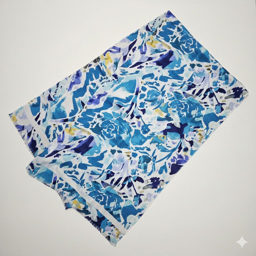 Chicos Chico's 72x22" Scarf Wrap Modal Silk Floral Lightweight Trop Size ONE SIZE - 8 Thumbnail
