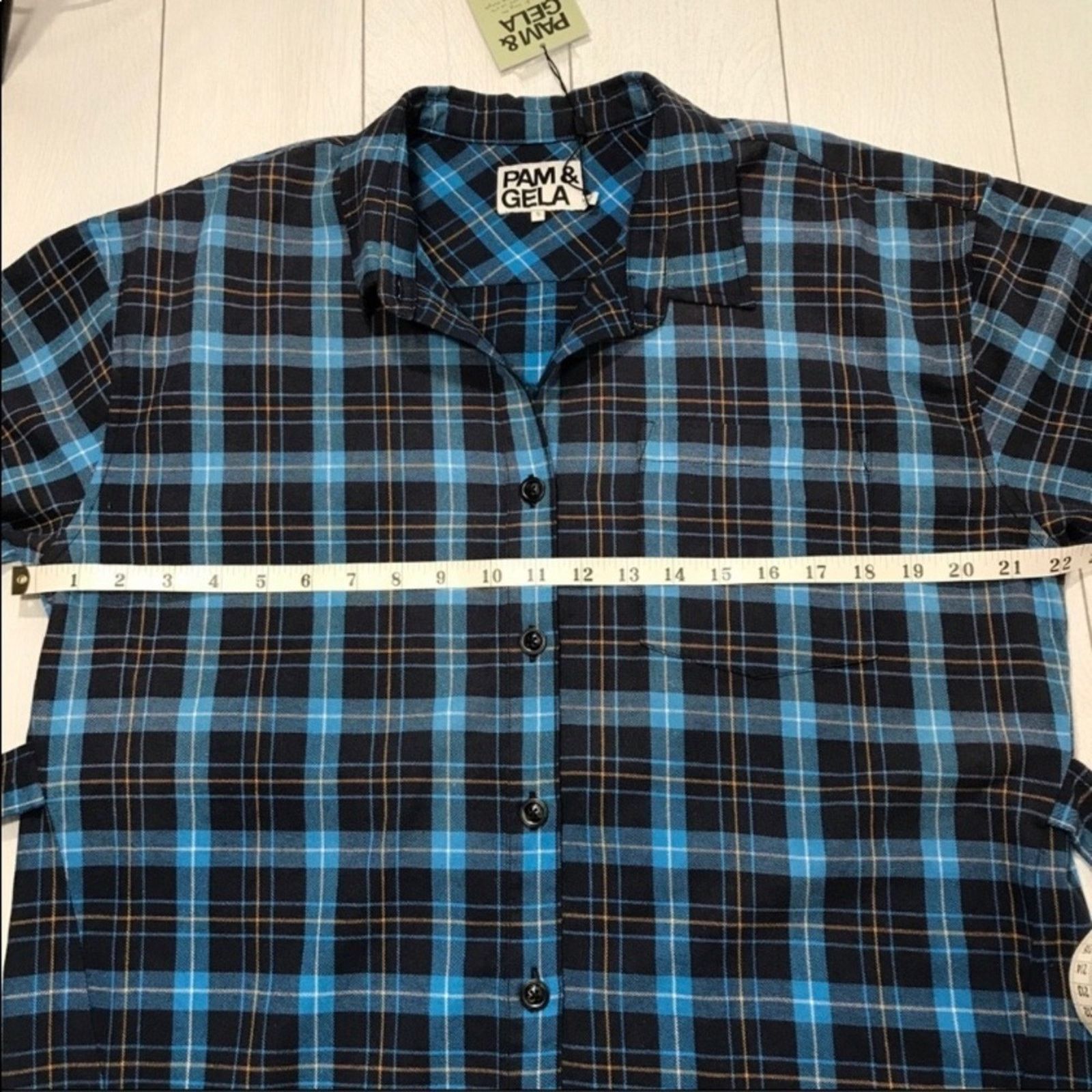 Pam & Gela PAM & GELA Blue and Black Plaid Long Sleeve Shirt Size Small Size S / US 4 / IT 40 - 10 Thumbnail