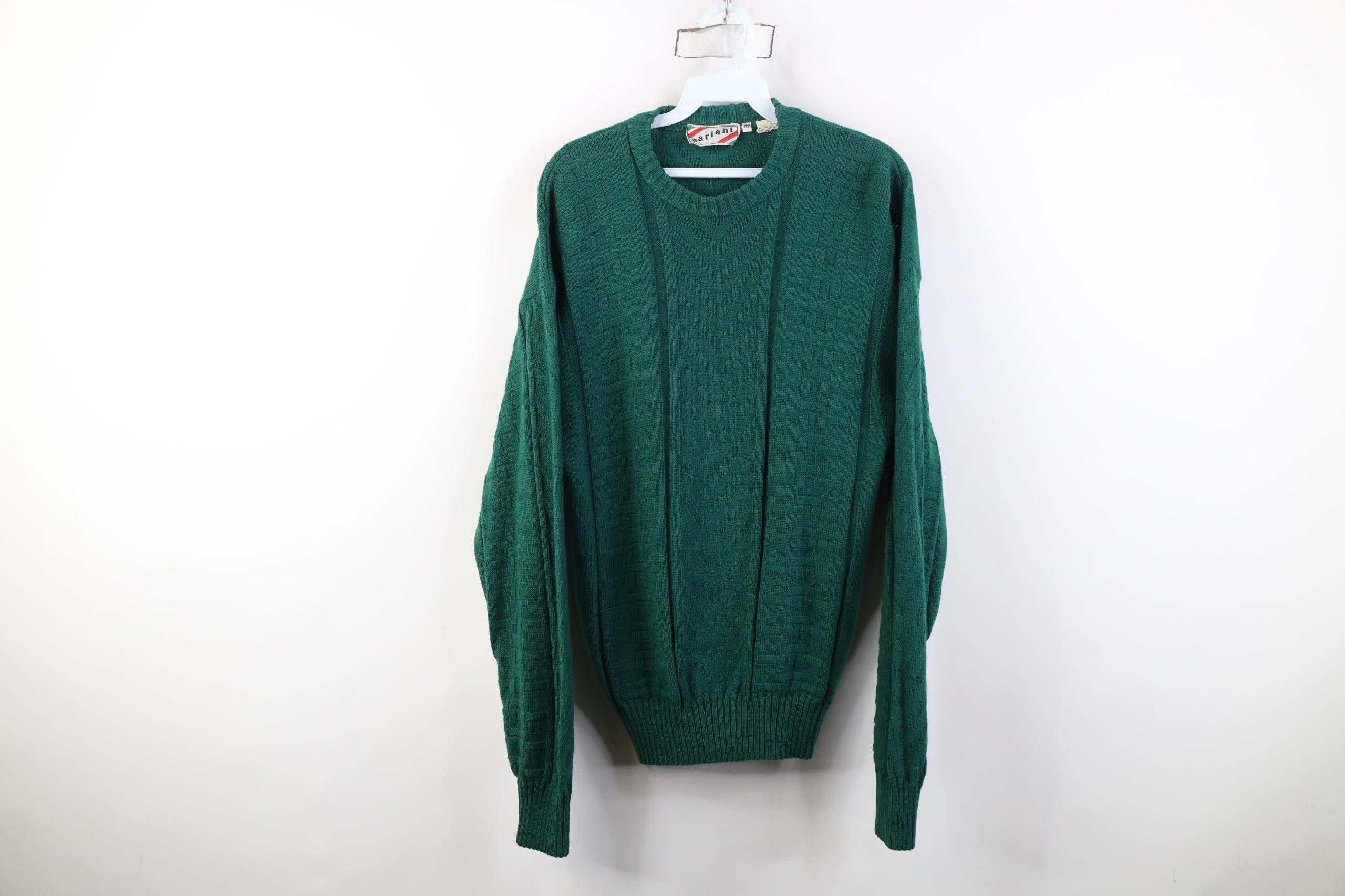 Vintage Vintage 90s Streetwear Zig Zag Cross Weave Crewneck Sweater Size US M / EU 48-50 / 2 - 1 Thumbnail