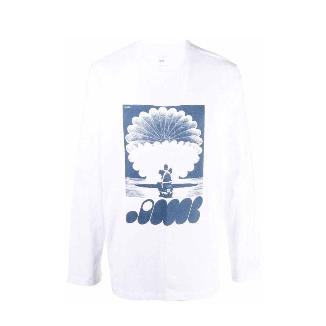 OAMC o1mle0225 Trance Long Sleeve T-Shirt in White & Blue Size US S / EU 44-46 / 1 - 1 Thumbnail