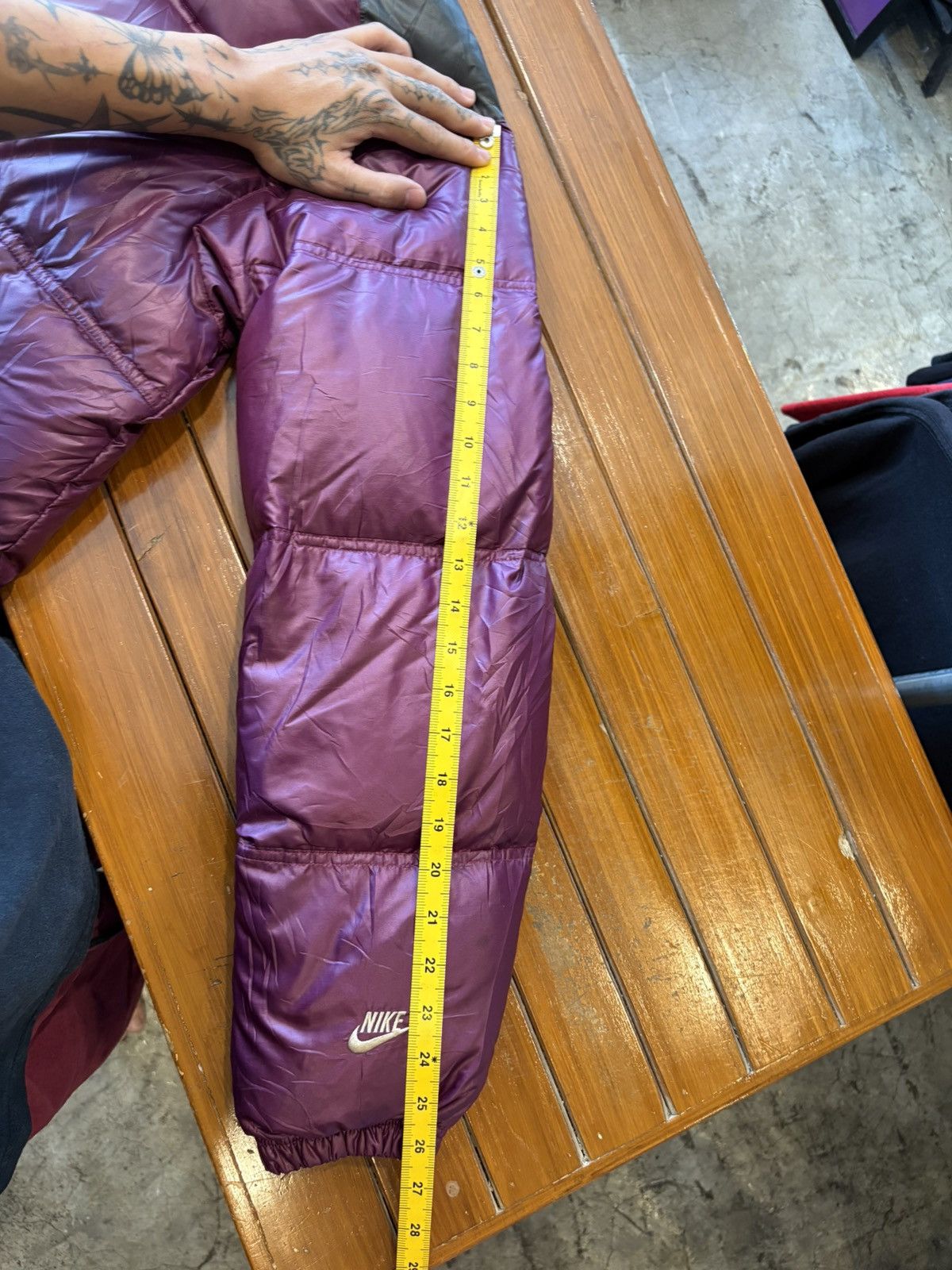 Nike Vintage 2000s Nike Burgundy Swoosh Puffer Jacket Size US XL / EU 56 / 4 - 5 Thumbnail