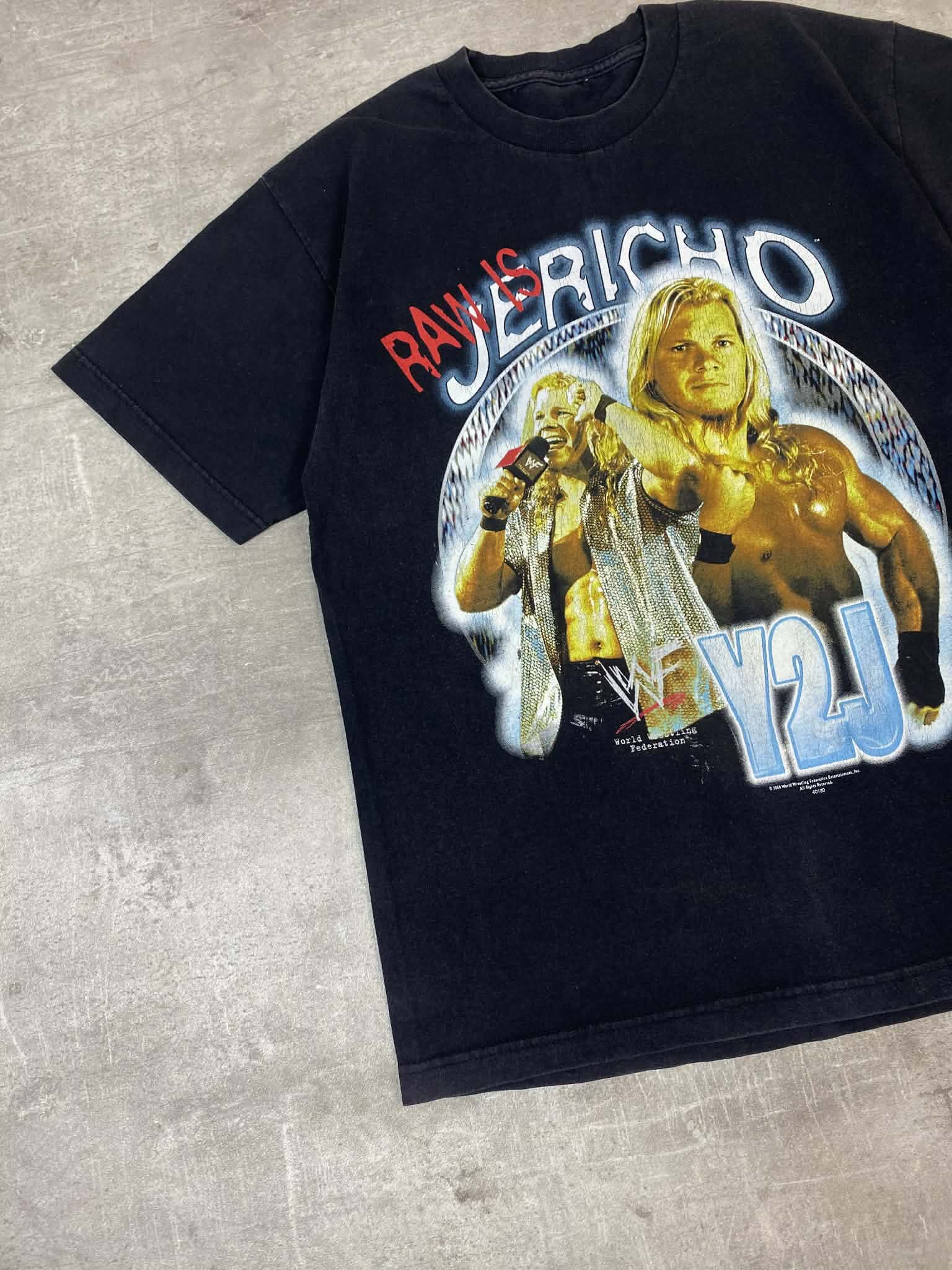 WWE Vintage 2000s WWE Jericho Black T-shirt Wrestling Washed Y2K Size US L / EU 52-54 / 3 - 2 Thumbnail