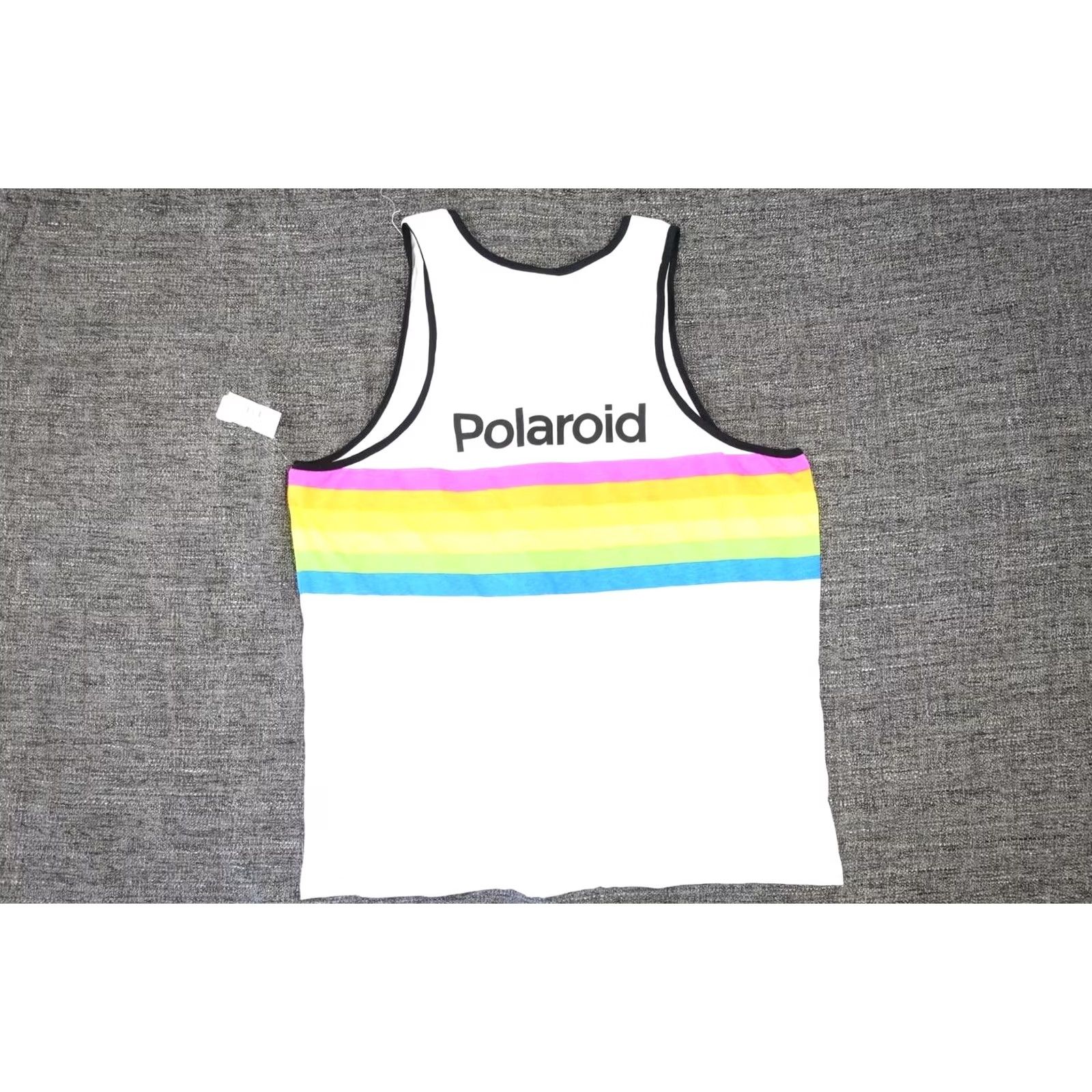 Polaroid Tank Top Mens 2XL White Striped Camera Photography Tee Tshirt Defect, Men's (Size Xxl) — image 6 of 6