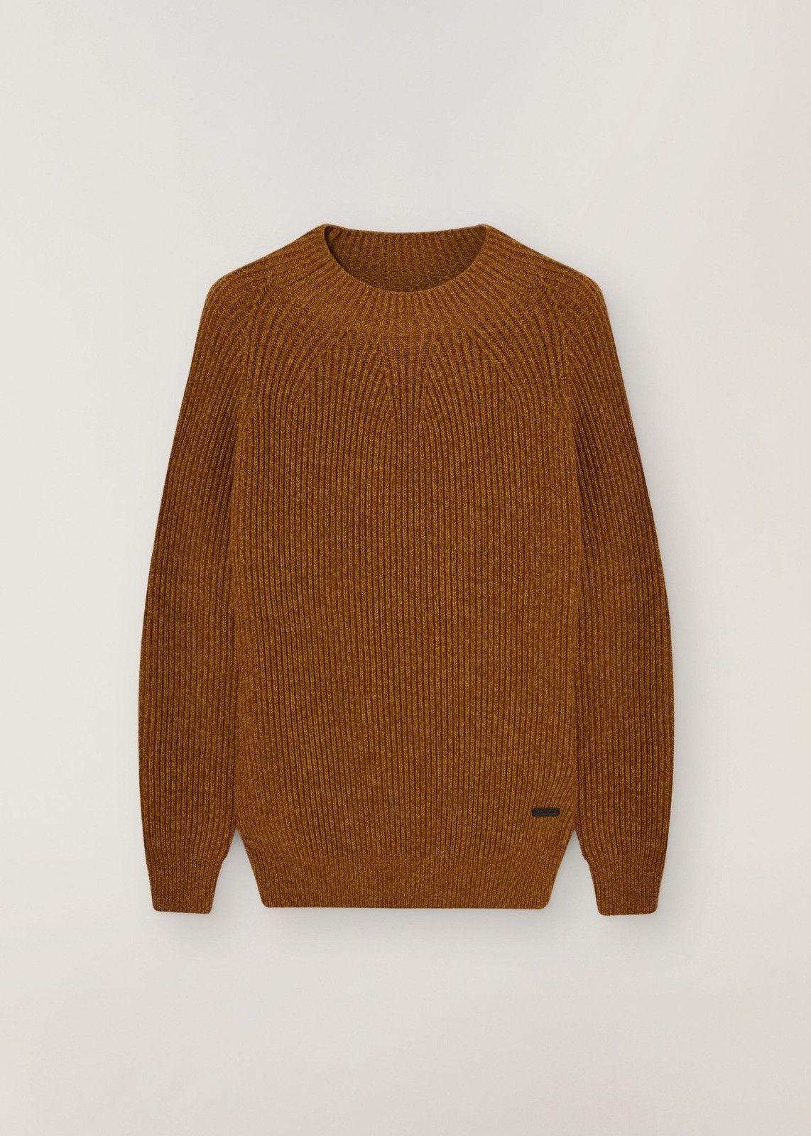 image of Loro Piana O1Loc1C0124 English-Rib Crew Neck Sweater In Copper, Men's (Size Large)