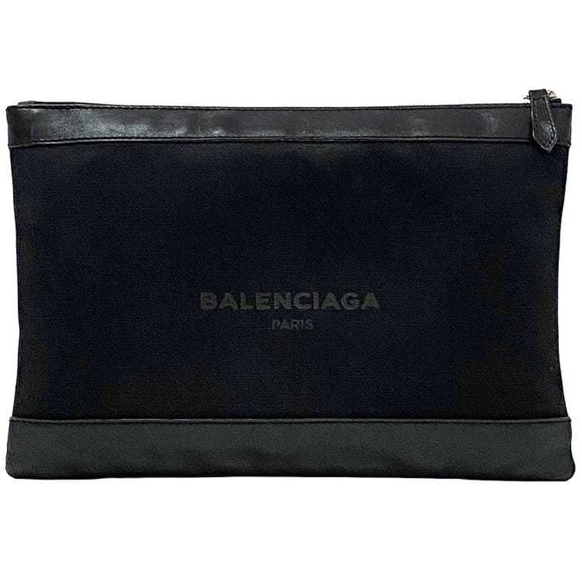 Balenciaga Clutch Bag Navy Clip M ec-23389 Black 373834 1000 B