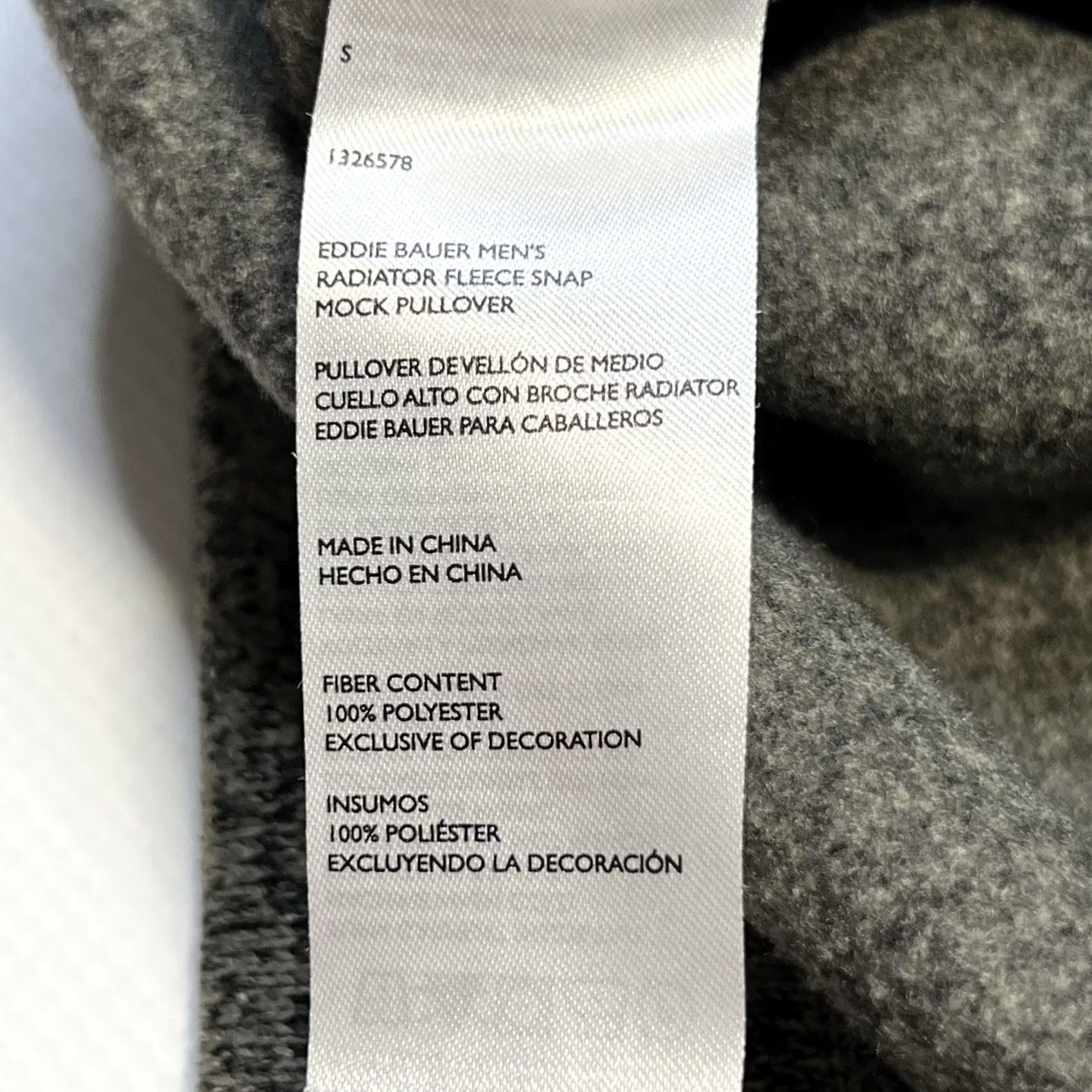 Eddie Bauer Eddie Bauer Radiator Fleece Snap Pullover Mens Small Gray Mock Neck Sweater Warm Size US S / EU 44-46 / 1 - 7 Thumbnail