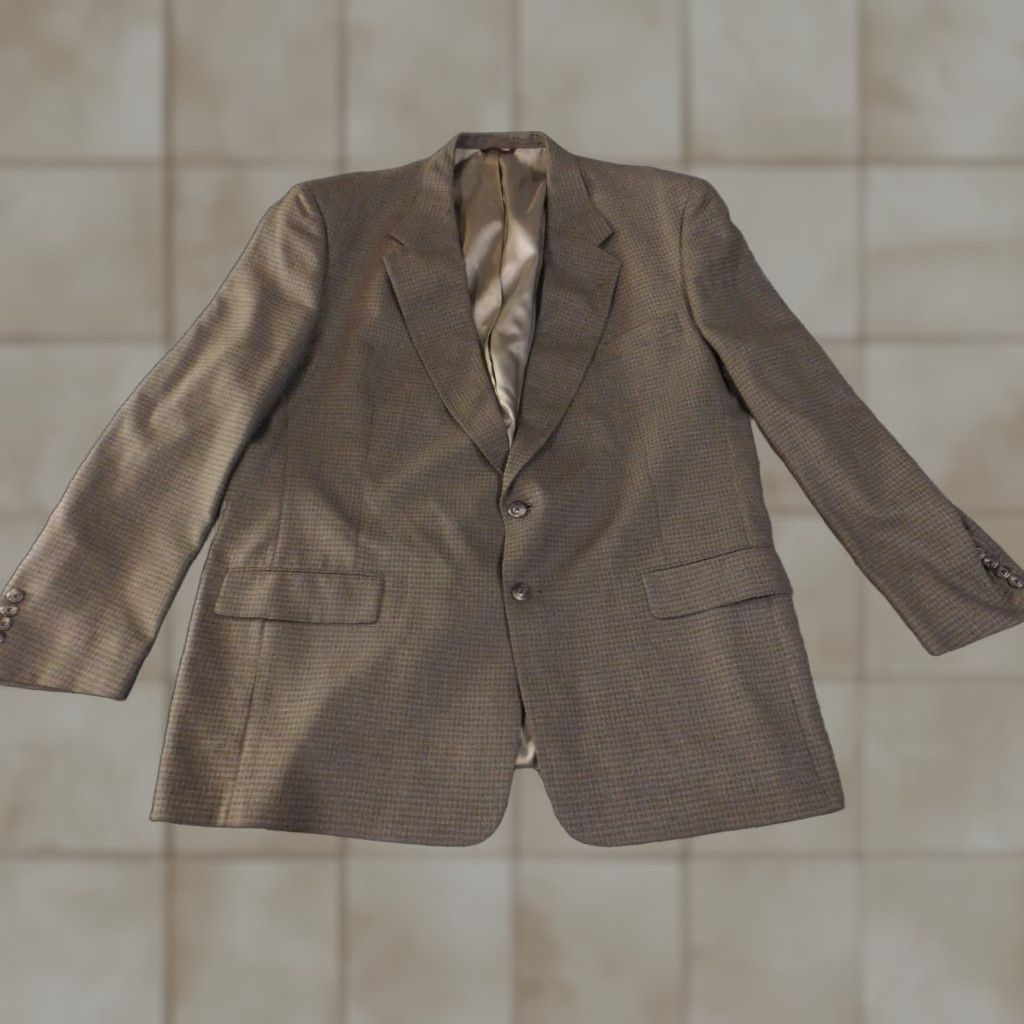 Hart Schaffner Marx Hart Schaffner Marx blazer Mens 48L Brown check Wool Single-Breasted 2 Button Notch Lapel Vintage? No (Business Casual) Size 48R - 1 Thumbnail