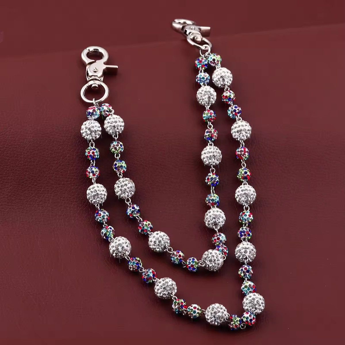 Jewelry Colorful Beaded Chain Keychain / Bag Strap Size ONE SIZE - 4 Thumbnail