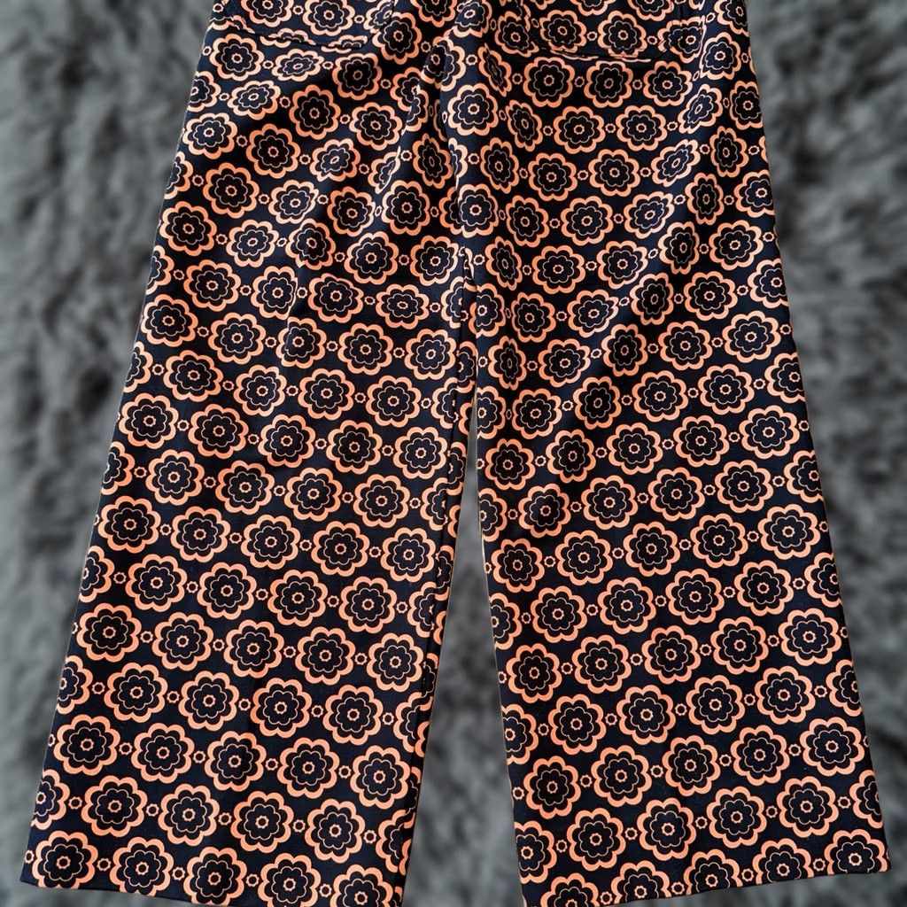 Anthropologie VINTAGE Anthropologie Maeve The Colette Pants Wide-Leg Black Orange Motif Size 27 New Size 27" / US 4 / IT 40 - 1 Thumbnail