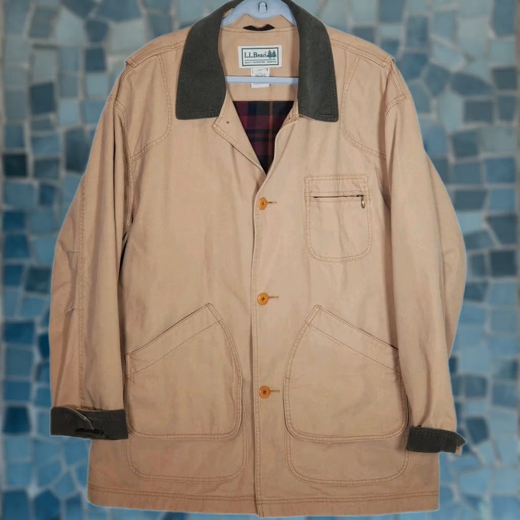 Vintage VINTAGE L.L.Bean Original Field Coat Saddle Canvas Cotton Flannel Lined Corduroy Collar Men 2XL Jacket Size US XXL / EU 58 / 5 - 1 Thumbnail