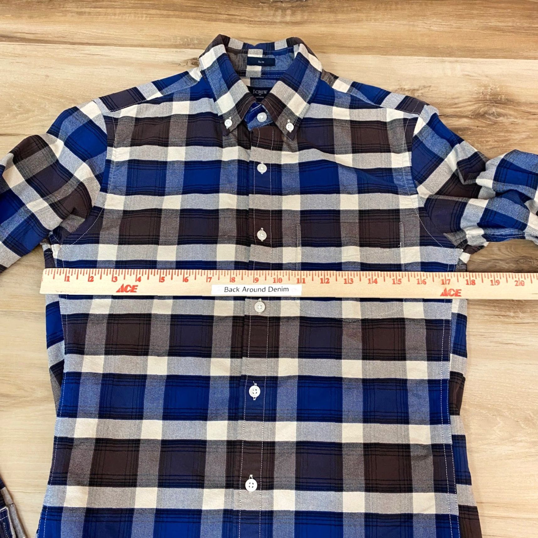 J.Crew J.Crew Oxford Shirt Mens XS Slim Fit Blue Brown Plaid Button Down Casual Shirt Size US XS / EU 42 / 0 - 7 Thumbnail
