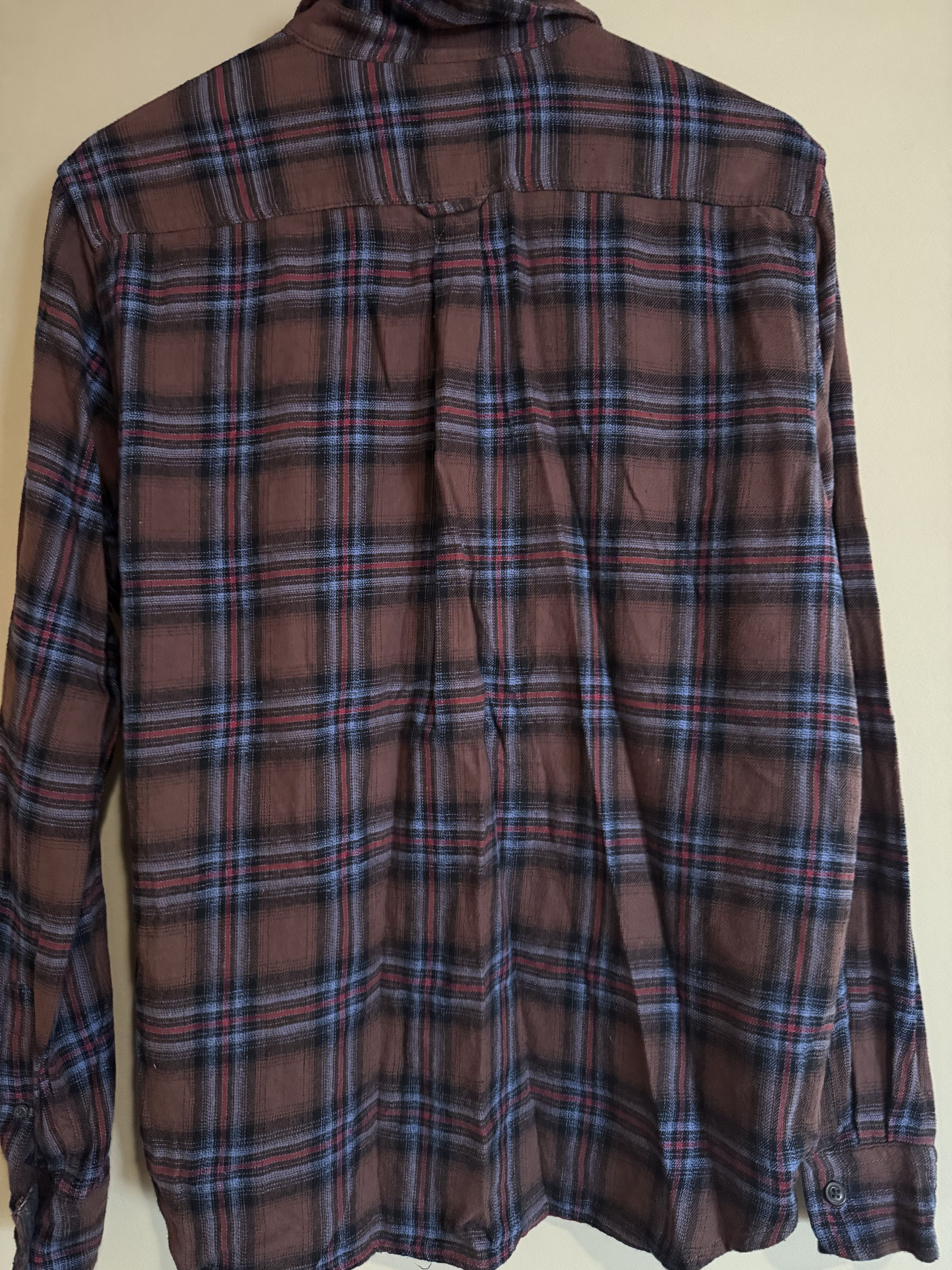 Other Plaid Brown Flannel L/S Shirt, Men's Large Size US L / EU 52-54 / 3 - 3 Thumbnail