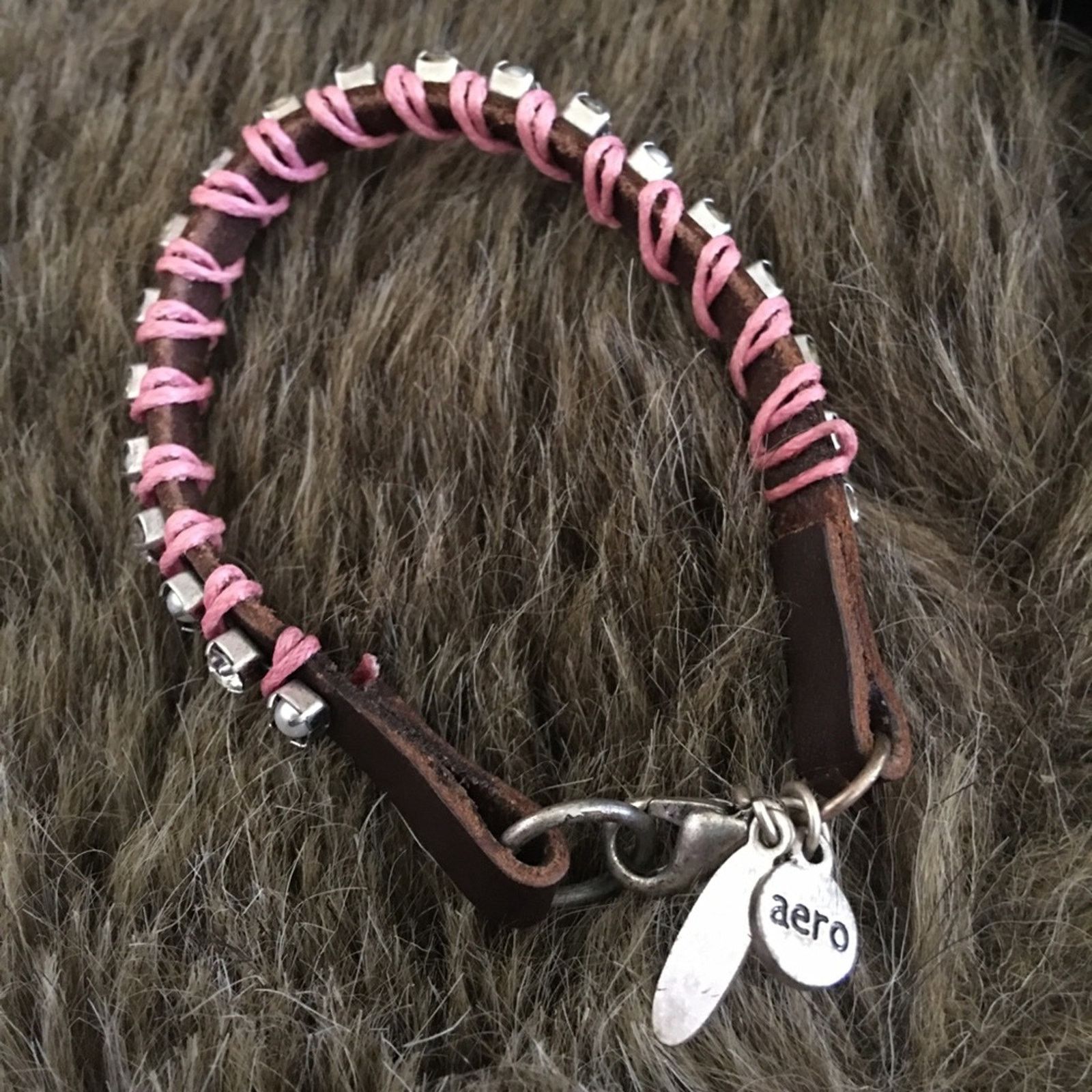 Aeropostale Aeropostale leather cord embellished bracelet Size ONE SIZE - 4 Thumbnail