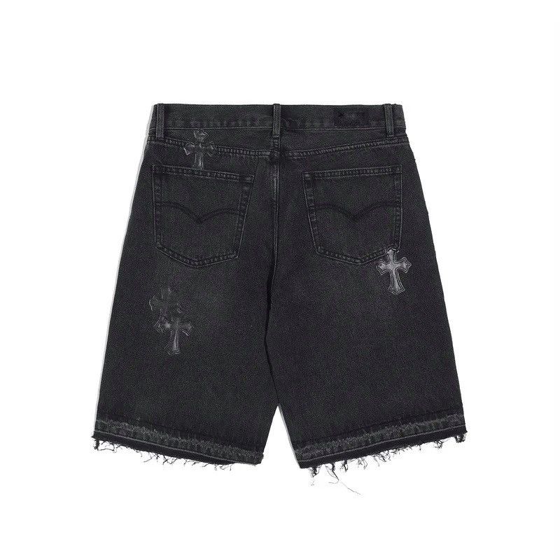 Japanese Brand × Jean Embroidered Washed Cross Straight Shorts Size US 34 / EU 50 - 2 Thumbnail