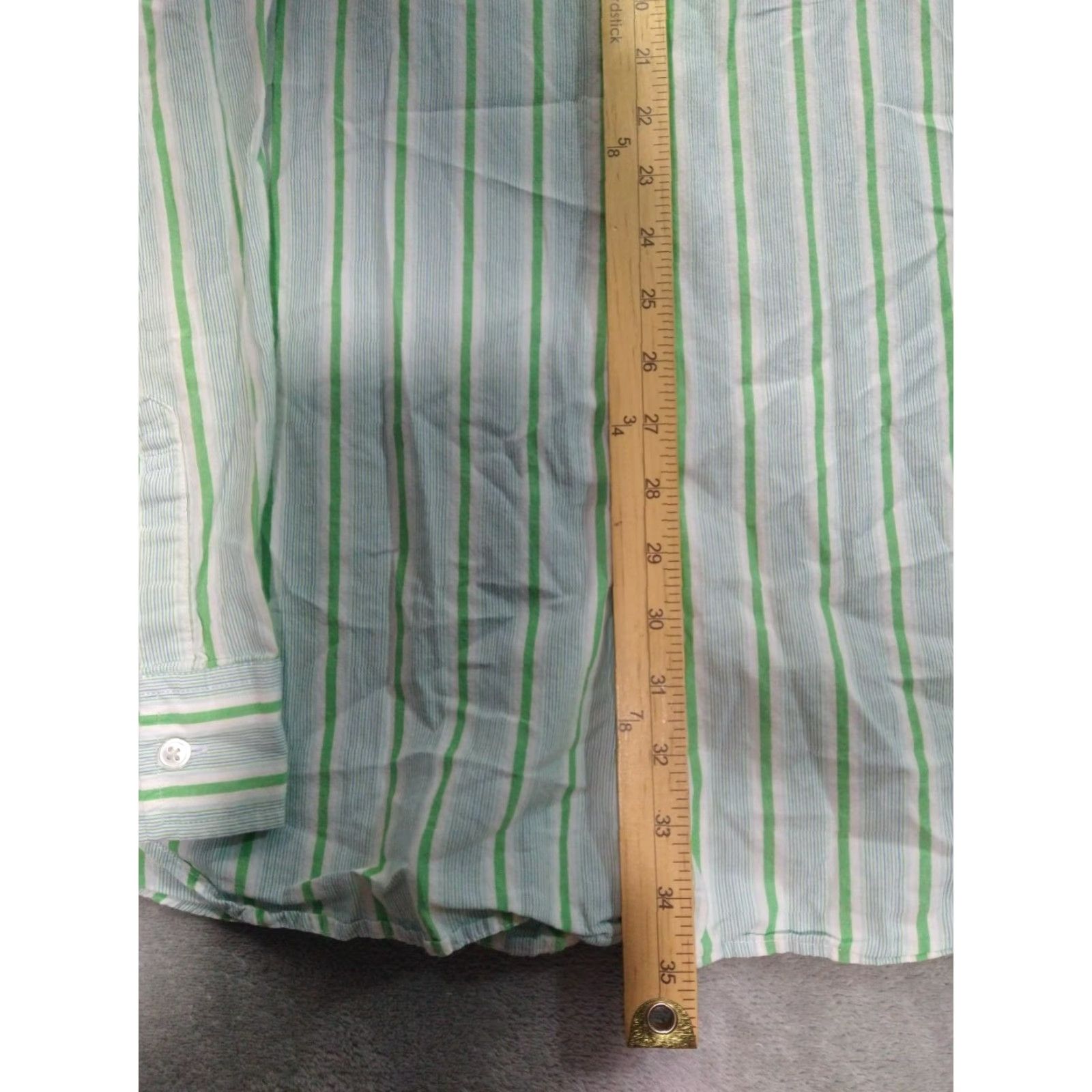 Vintage Polo Jeans Co. Ralph Lauren Shirt Mens 3XT Green Striped Long Sleeve Button Up Size US XXL / EU 58 / 5 - 4 Thumbnail