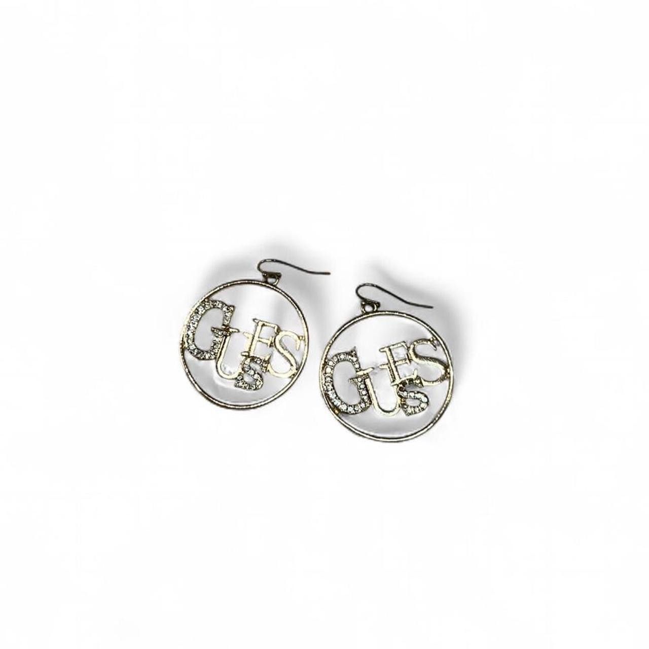 Guess Vintage y2k Guess gold rhinestones hoops earrings Size ONE SIZE - 2 Thumbnail
