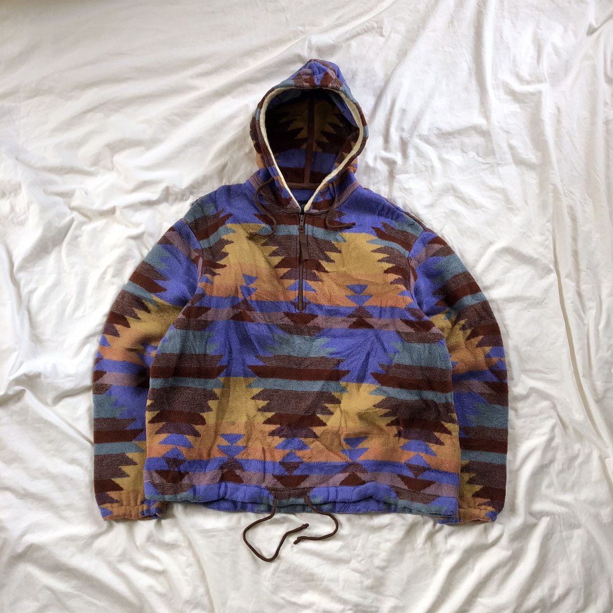 Aztech Mountain RONCELNI Navajo Native Half Zip Hoodie Fleece Jacket Size US XL / EU 56 / 4 - 1 Thumbnail
