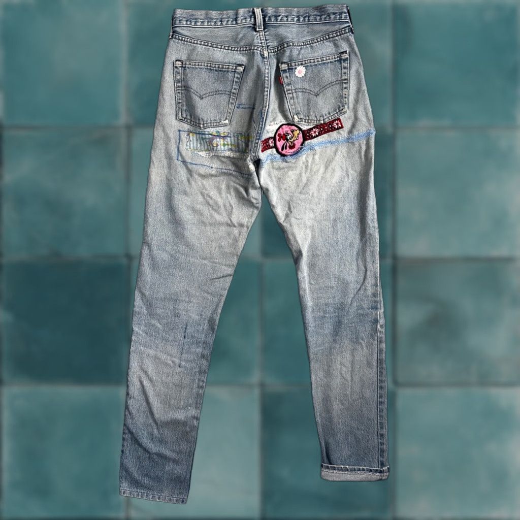 Levi's VINTAGE Levi's 501 Jeans - Light Wash Blue - USA XX 29x32 Slim Fit 80s 90s Distressed Cotton Denim Men Jeans Size US 29 - 1 Thumbnail