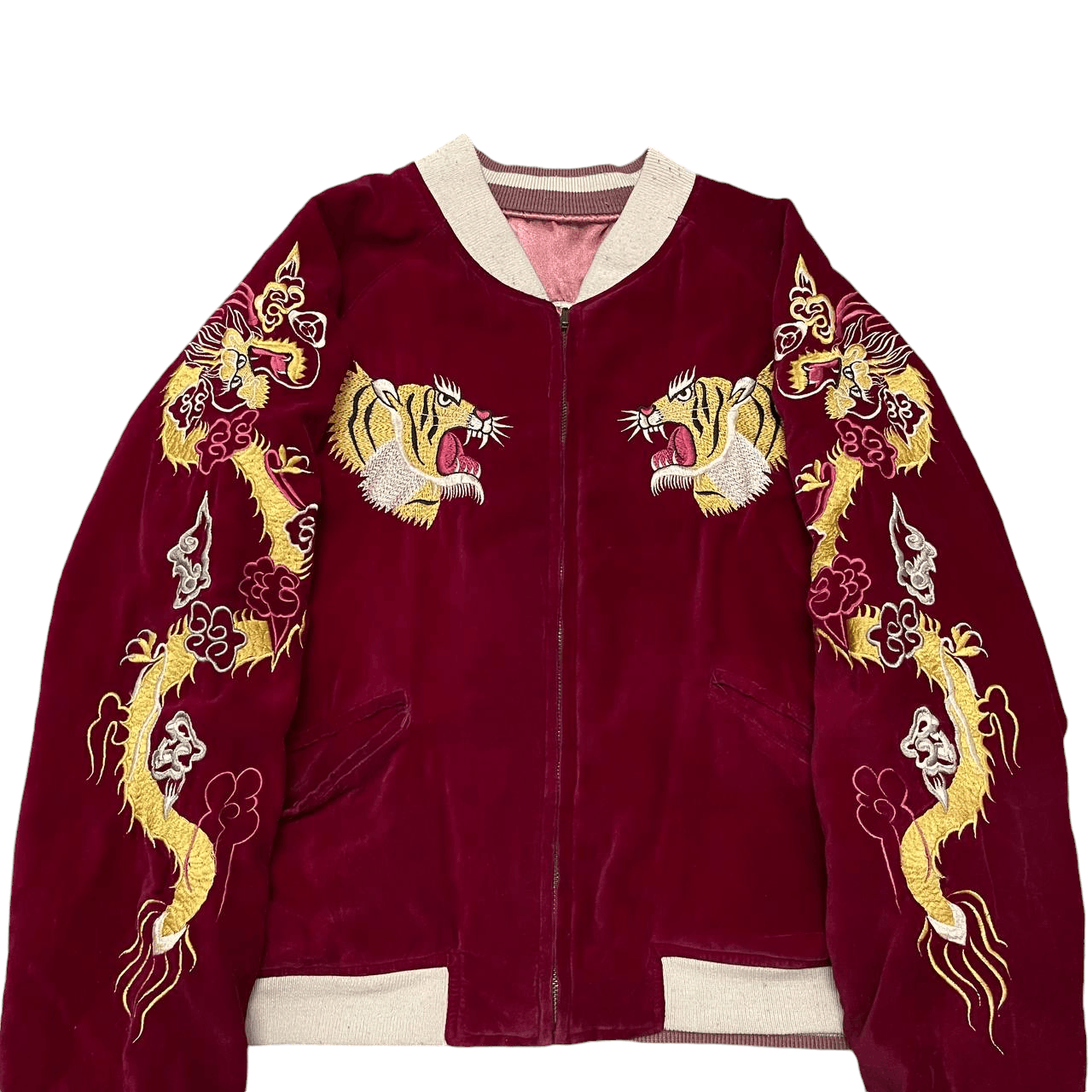 Tailor Toyo Vintage 80's Sukajan Tiger Velvet Embroidery Souvenir Jacket Size US M / EU 48-50 / 2 - 5 Thumbnail
