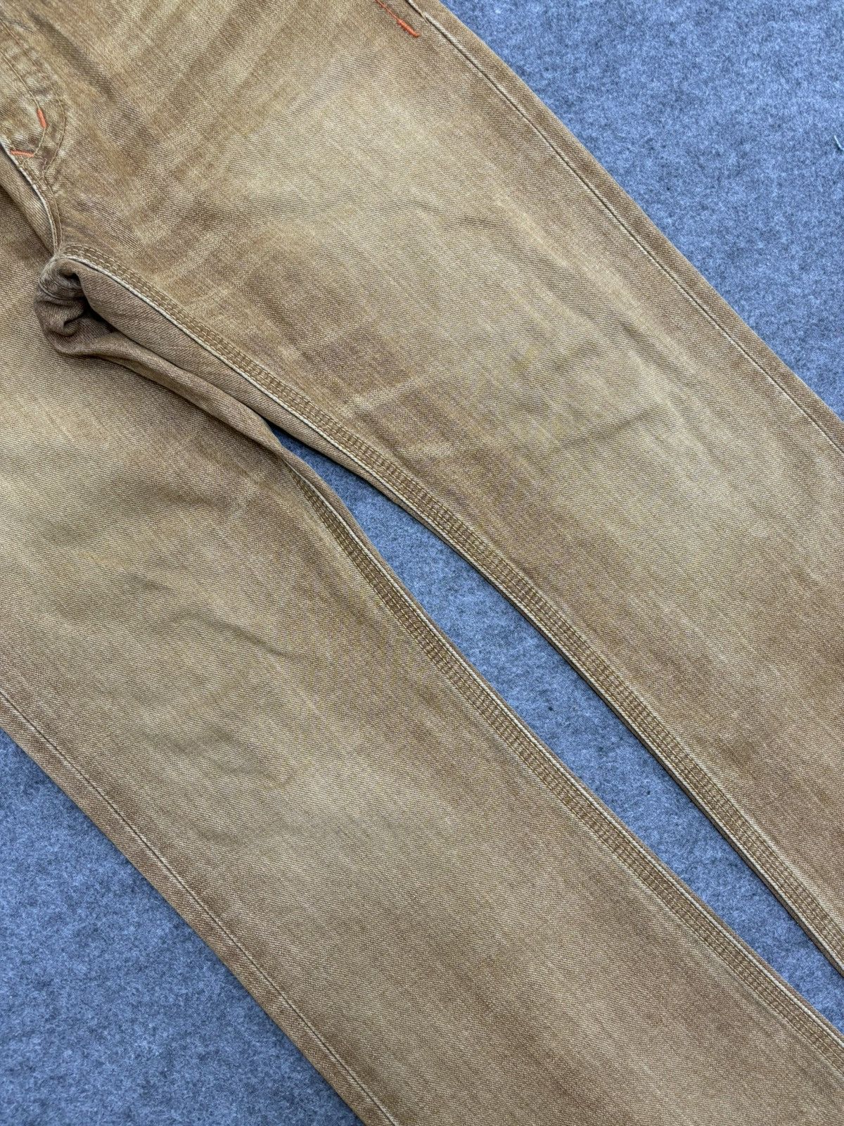 Edwin 💥Rare Colour💥Edwin 401XVS Rust Flare Cinch Back Denim F492 Size US 33 - 13 Thumbnail