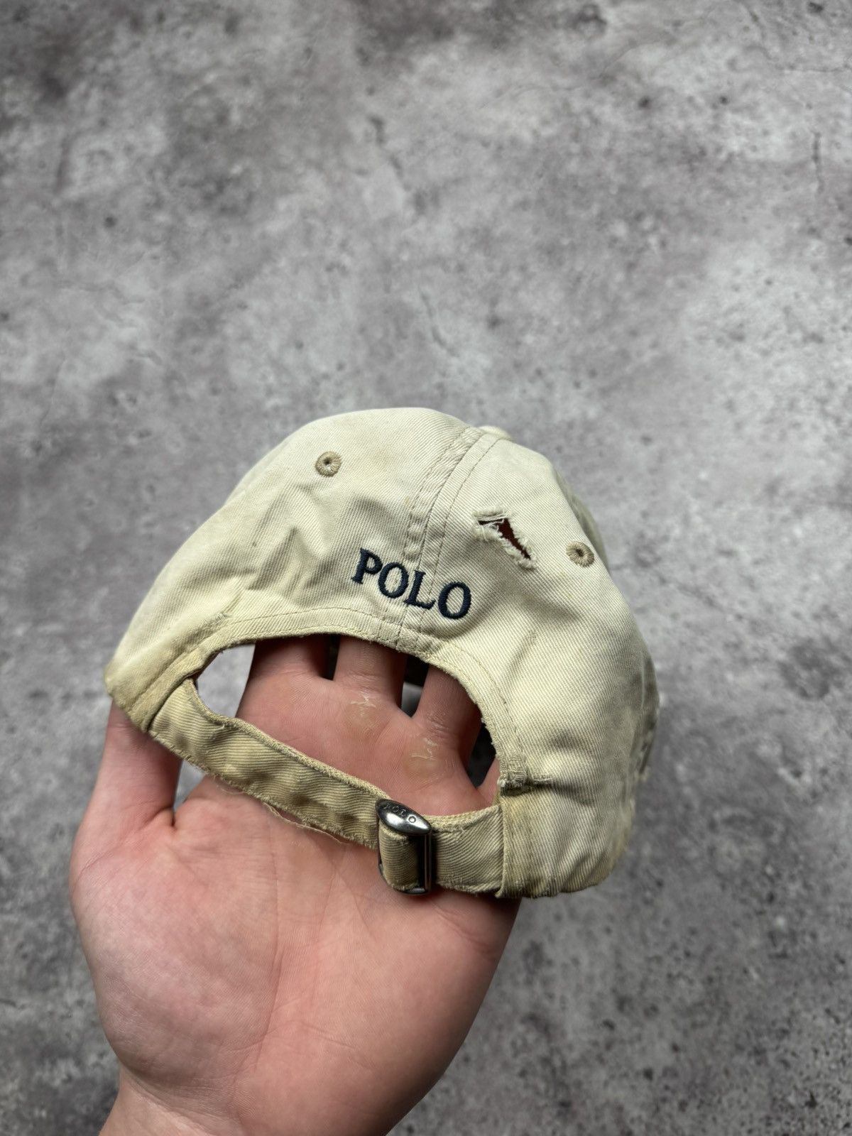 Polo Ralph Lauren 💣Vintage Thrashed Y2K Polo Ralph Lauren Distressed Cap Hat Size ONE SIZE - 7 Thumbnail
