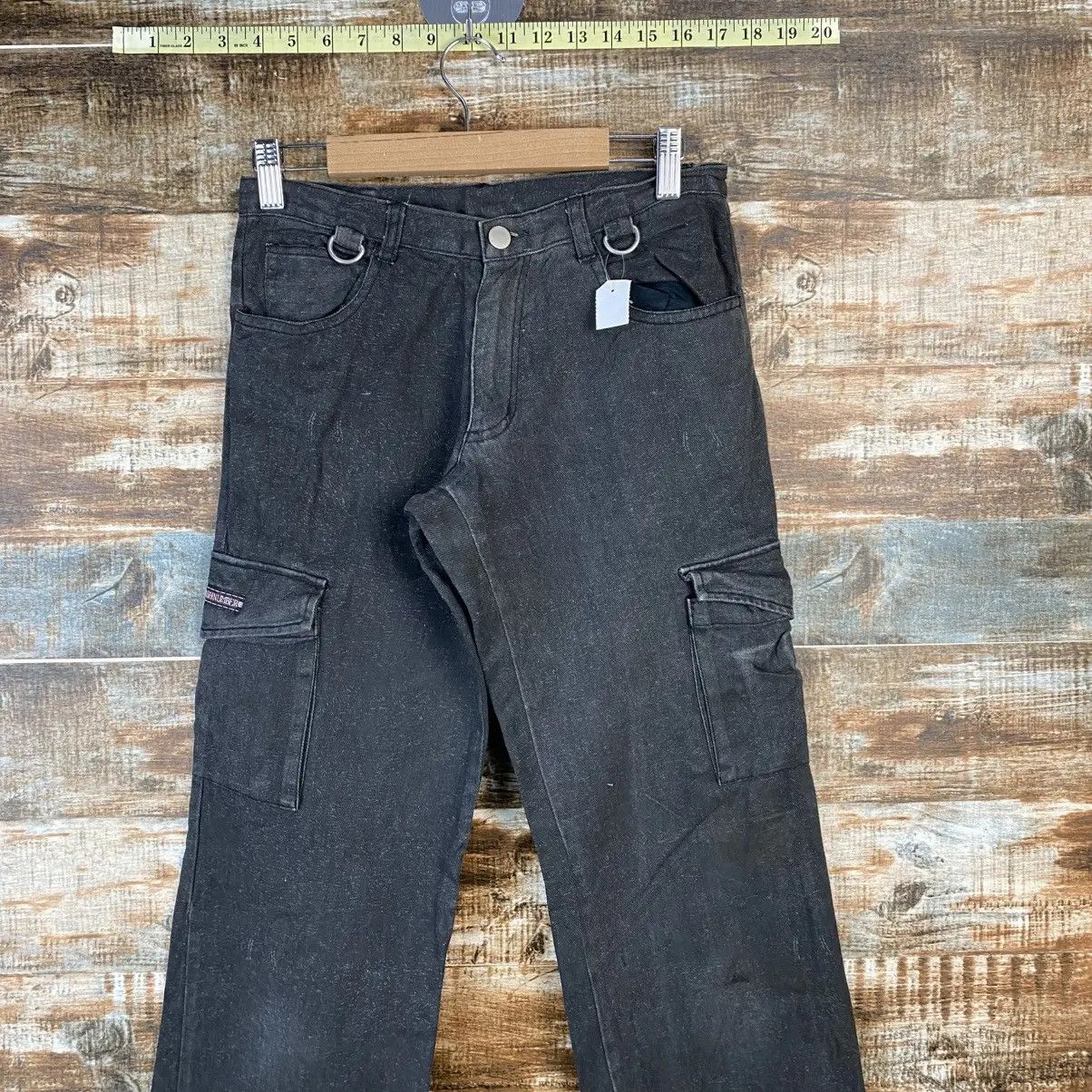 Japanese Brand DL Slash Number Black Cargo Multipocket Pants #C1258 Size 27" / US 4 / IT 40 - 8 Thumbnail