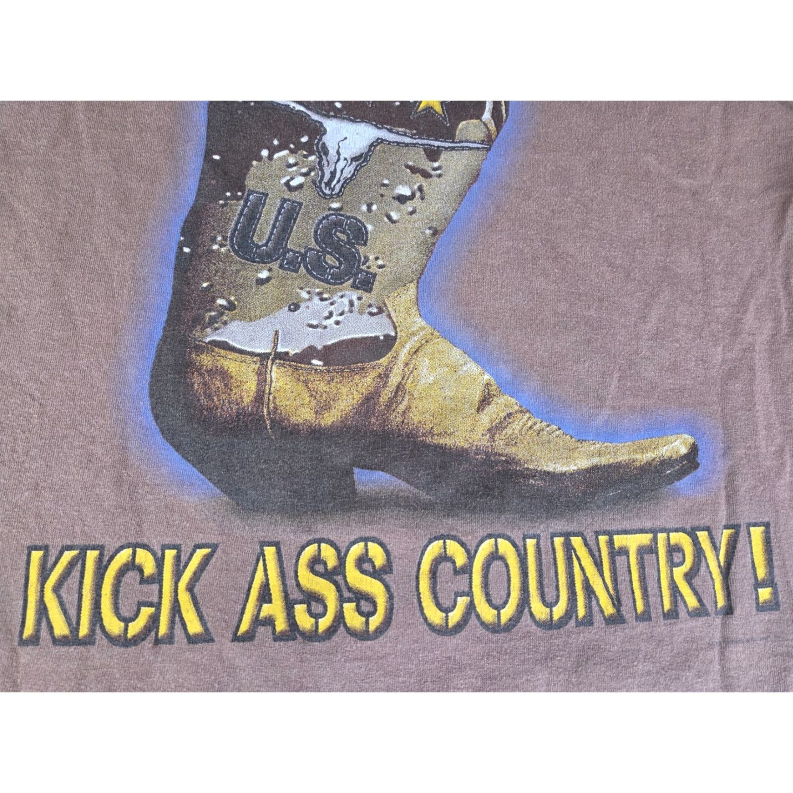 Brooks VINTAGE Brooks & Dunn Tour t shirt Kick Ass Country Men’s Size M Brown Short Sleeve Cotton Shirt Mens Size US M / EU 48-50 / 2 - 6 Thumbnail
