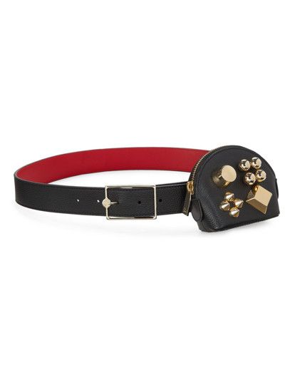 Christian Louboutin o1s1wg110325 CARASKY HYBRID BELT in Black & Gold Size ONE SIZE - 1 Preview
