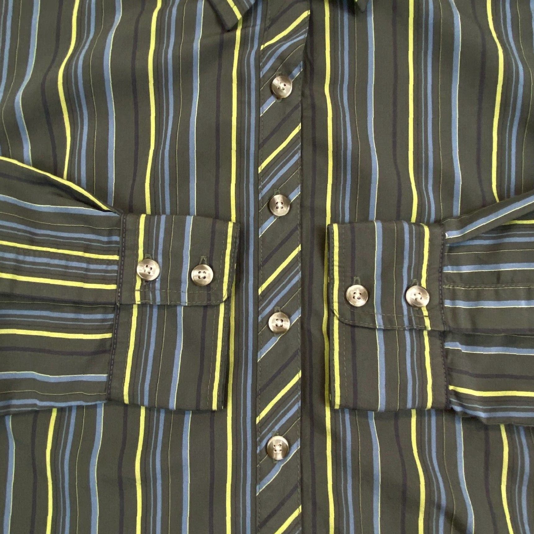 Vintage Columbia GRT Womens Green Striped Button Up Shirt Small Modal Blend Size S / US 4 / IT 40 - 7 Thumbnail