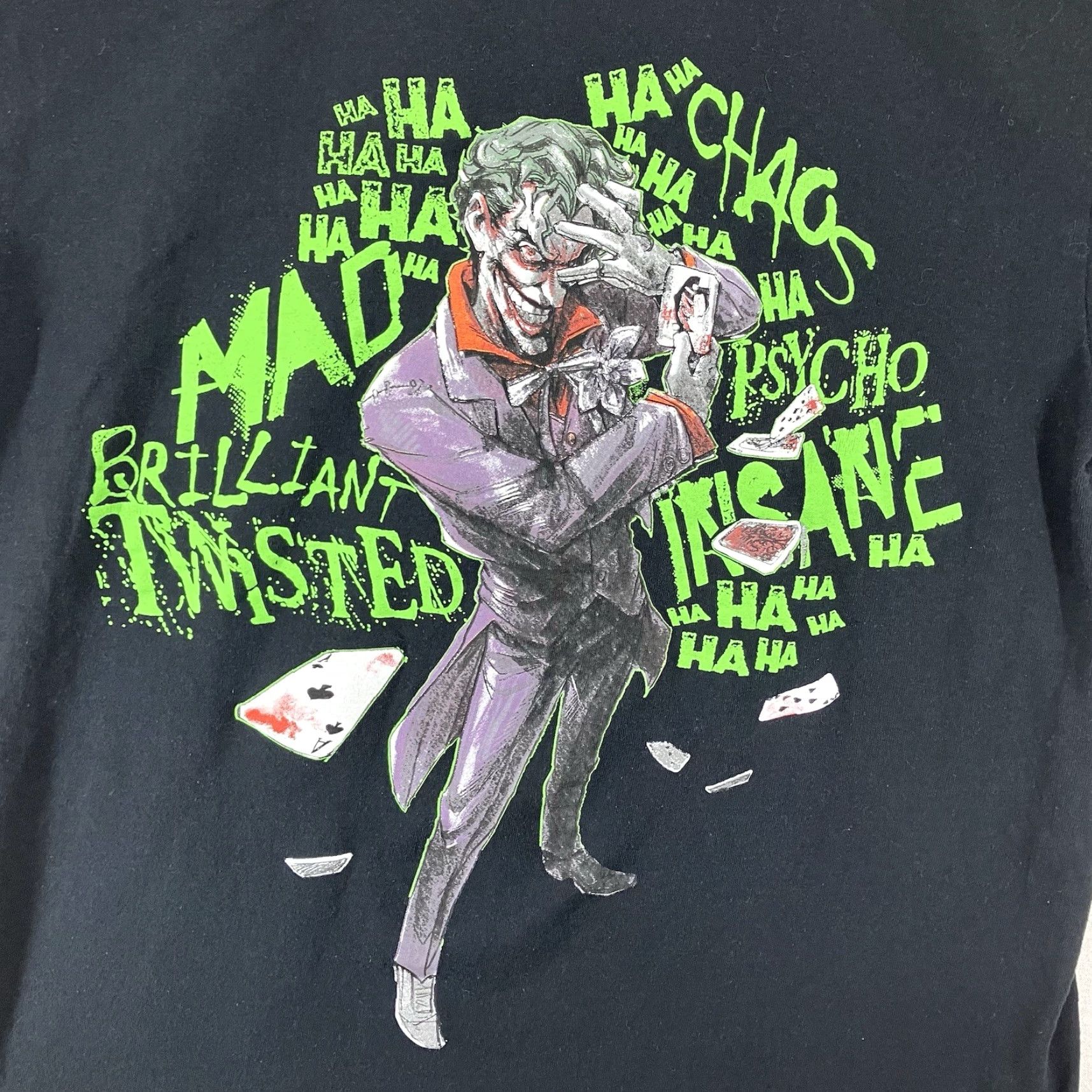 Twisted X DC Men T-Shirt Twisted Joker Batman Graphic Print Black Size M Crew Neck Short Sleeve Cotton Knit Logo Regular 2020s DC Universe Mens Size US M / EU 48-50 / 2 - 3 Thumbnail