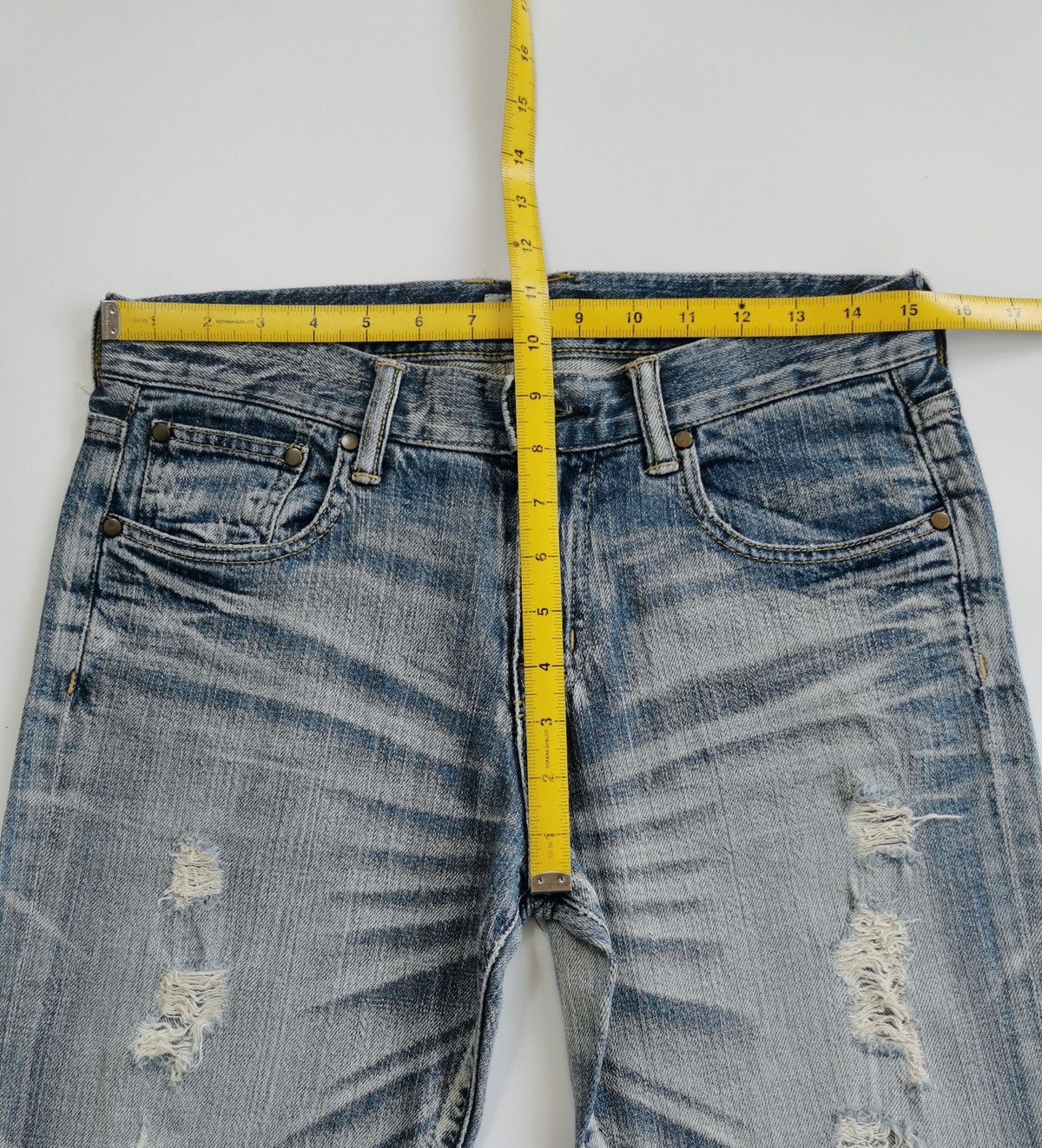 Denime Three Dots Turquoise Japan Distressed Jeans Size US 31 - 8 Thumbnail