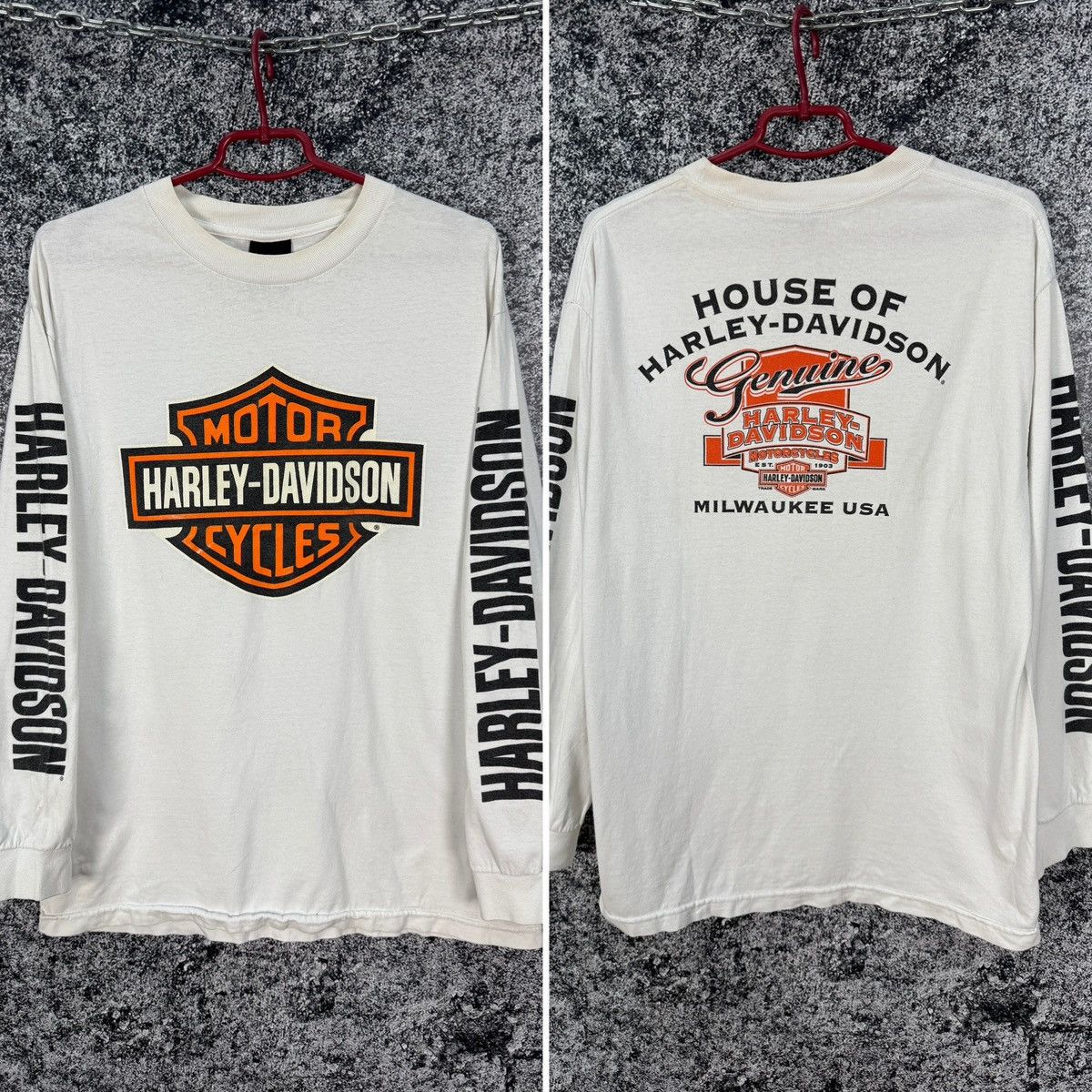 Harley Davidson Harley Davidson Motorcycles Long Sleeve T-Shirt Vintage Sz L Size US L / EU 52-54 / 3 - 1 Thumbnail