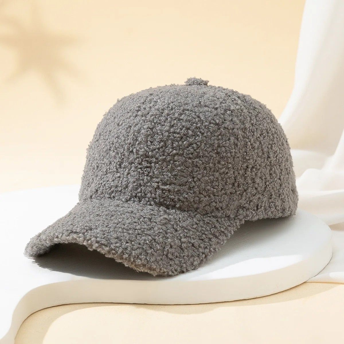 Other Gray Cozy Sherpa Fleece Baseball Cap Winter Warm Soft Hat Size ONE SIZE - 3 Thumbnail