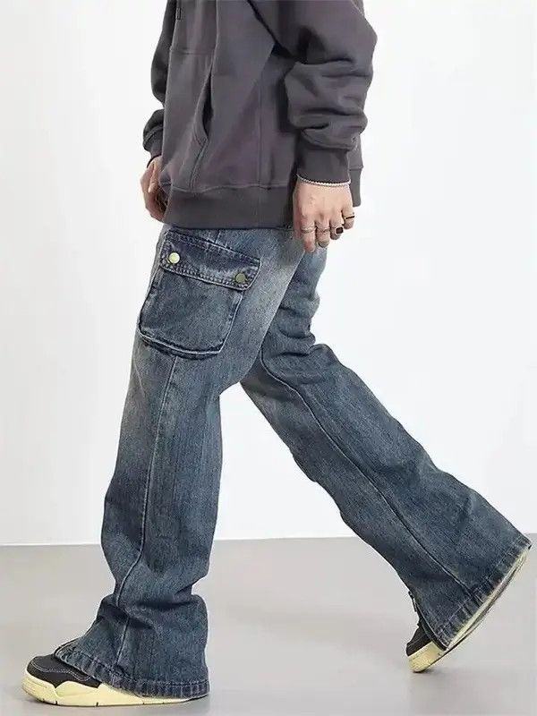 VIBE Button Zipper Pocket Slit Straight Jeans Size US 33 - 4 Thumbnail